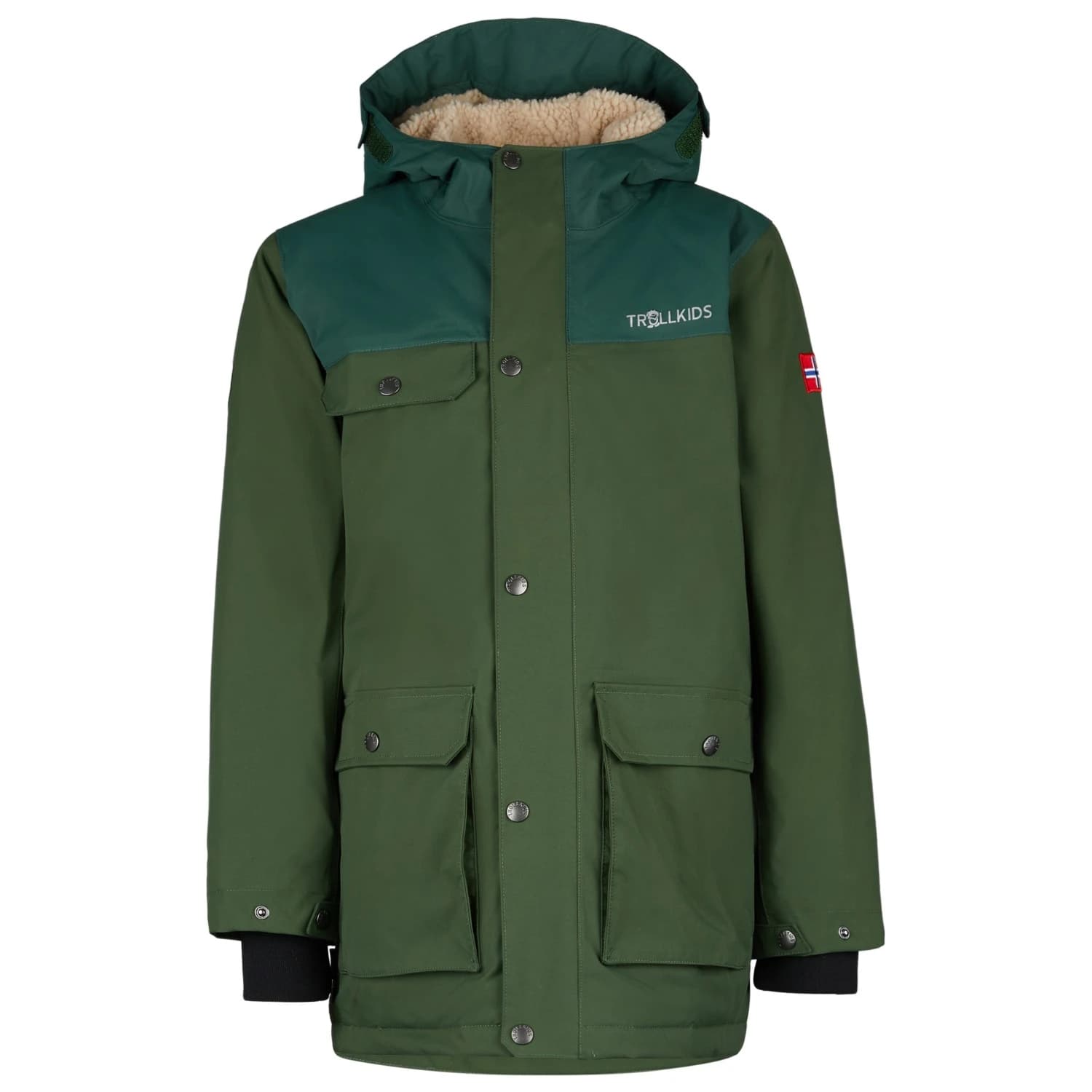 Детско яке парка Trollkids Kid's Gudvangen Jacket Parka - Forest Green