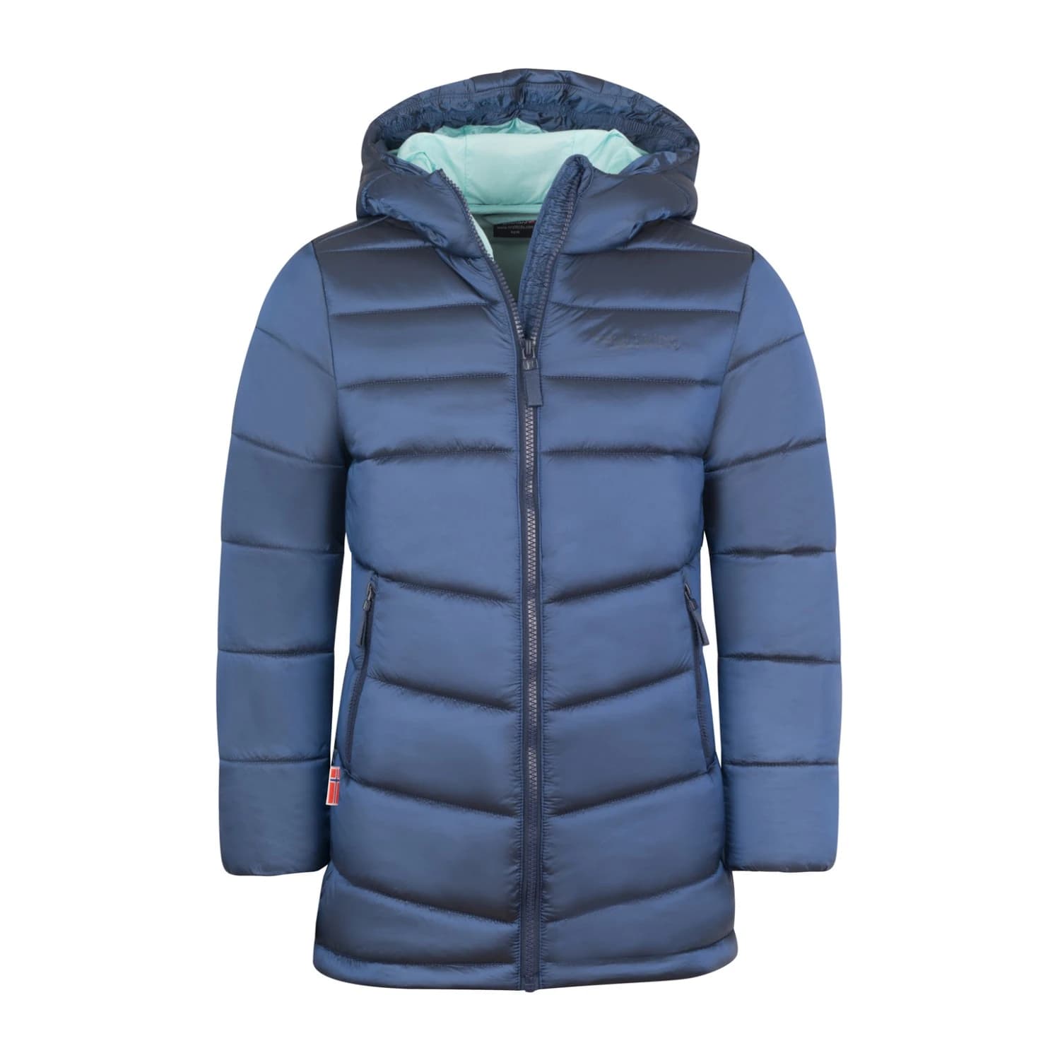 Детско палто Trollkids Girl's Trondheim Coat - Lotus Blue / Navy / Frosty Mint