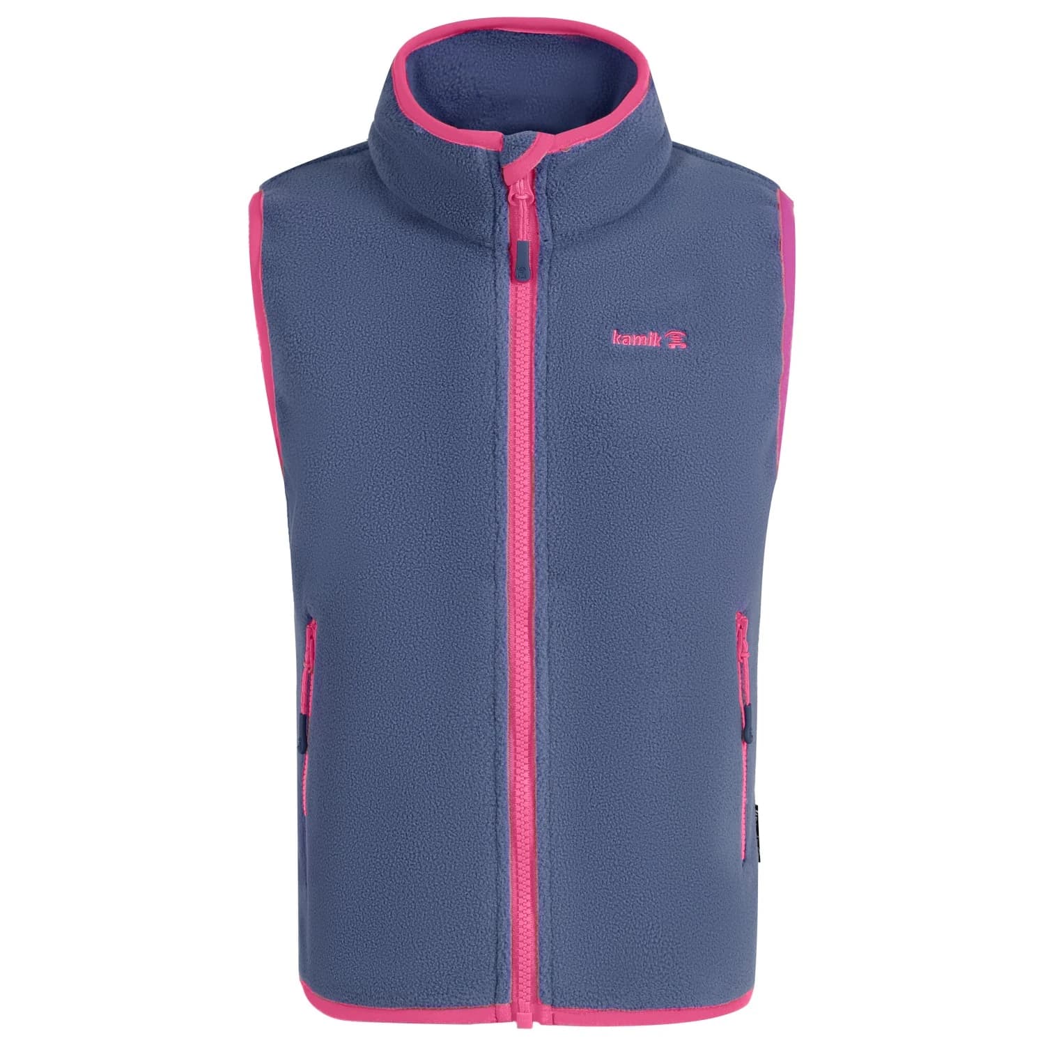 Детски поларен елек Kamik Kid's Dawn Fleece vest - Slate / Pinky