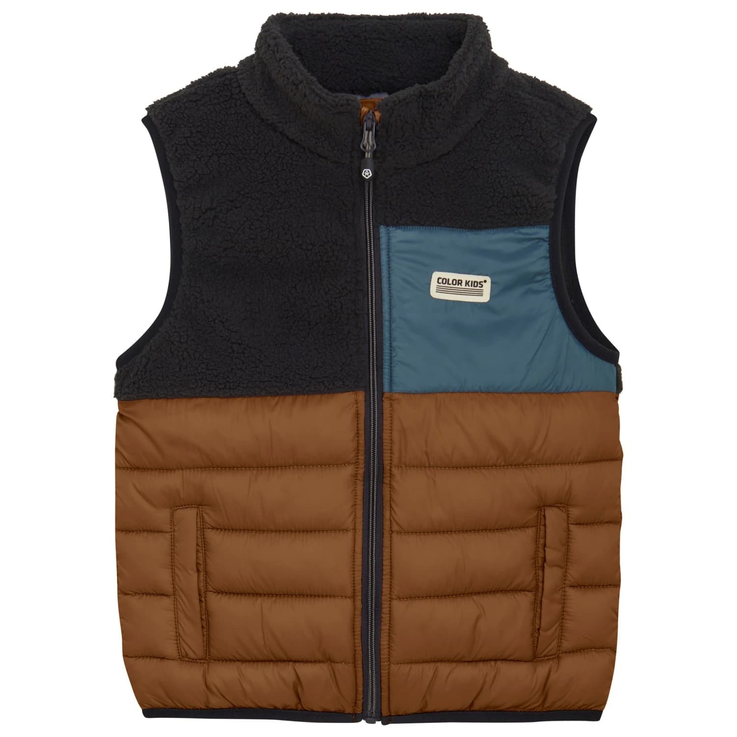 Детски поларен елек Color kids Kid's Fleece Waistcoat With Quilt Fleece vest - Nuthatch