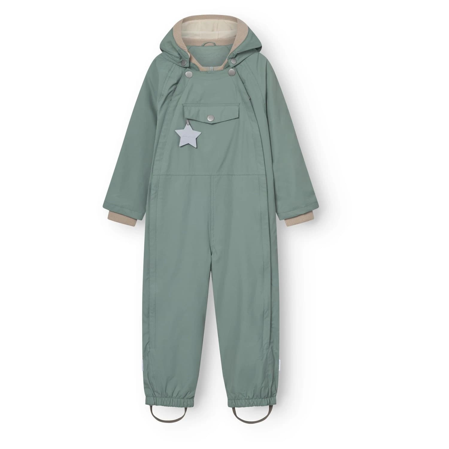 Детски софтшел гащеризони Mini A Ture Kid's Matwisto Fleece Lined Coverall Overall - Granite Green