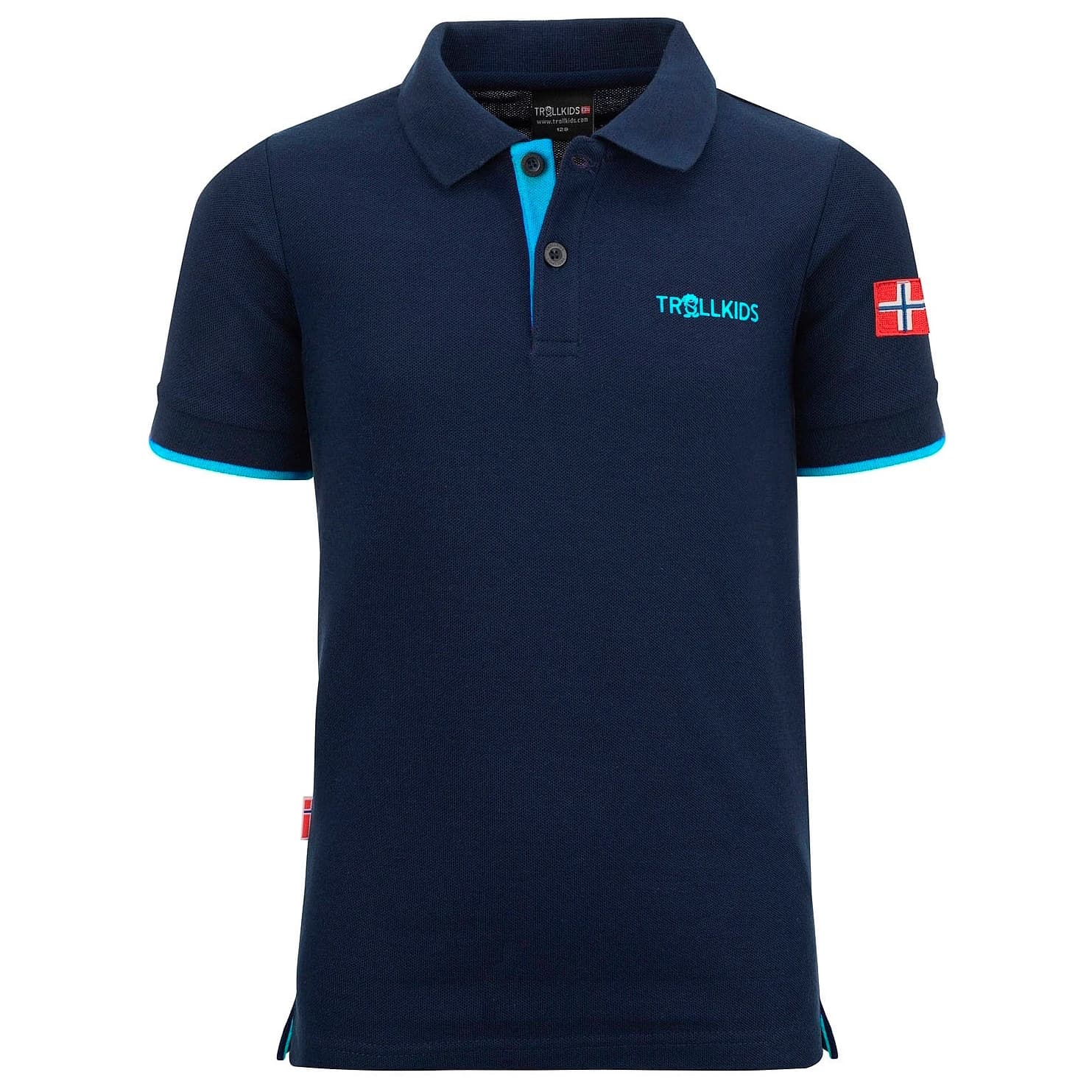 Детска поло тениска Trollkids Kid's Bergen Polo XT Polo shirt - Navy / Light Blue