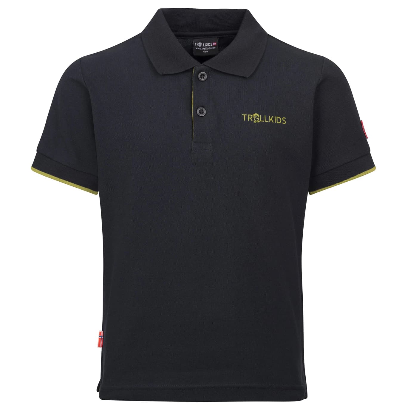 Детска поло тениска Trollkids Kid's Bergen Polo XT Polo shirt - Black / Pear Green
