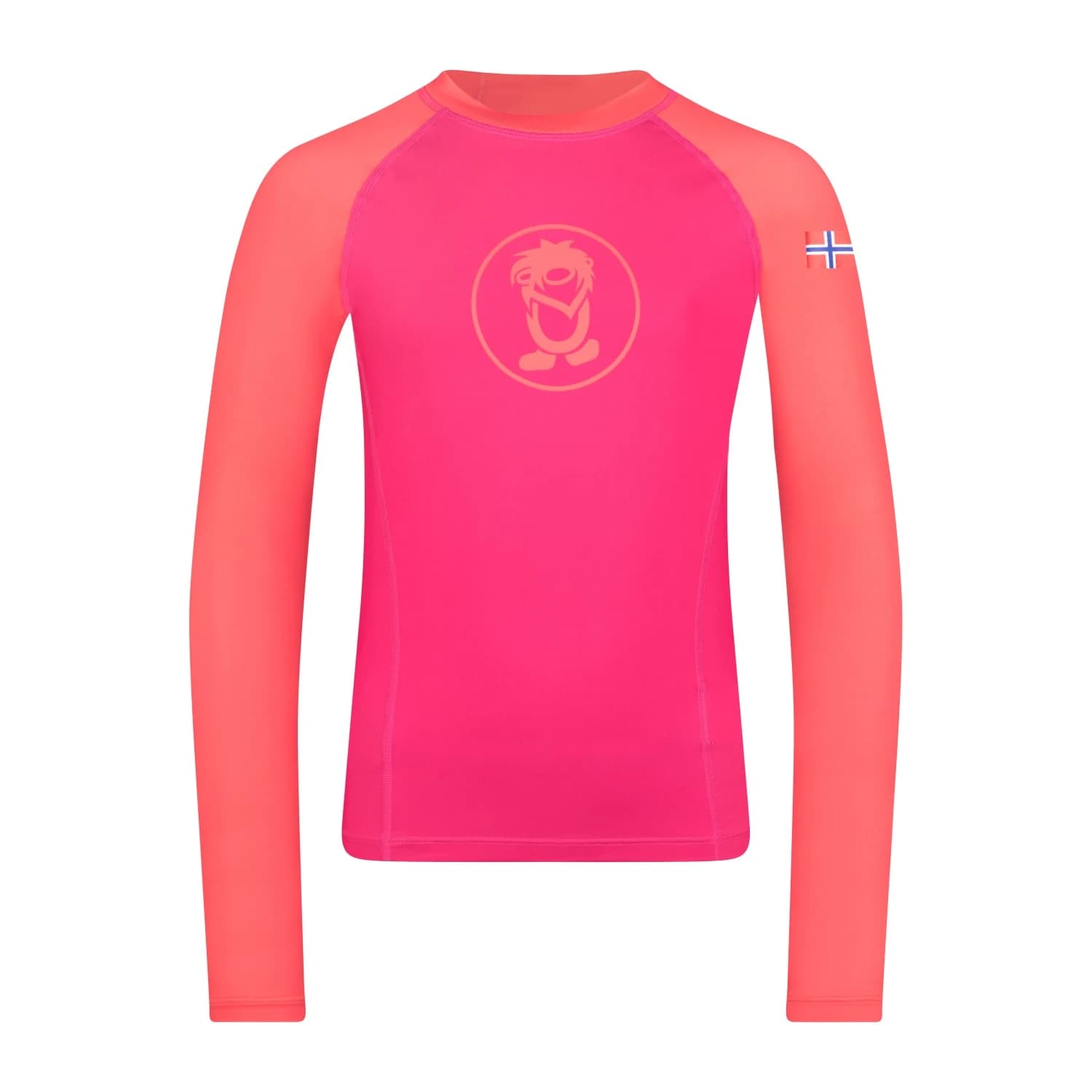 Детска плажна тениска от ликра Trollkids Kid's Kvalvika Shirt Sport shirt - Bright Pink / Watermelon