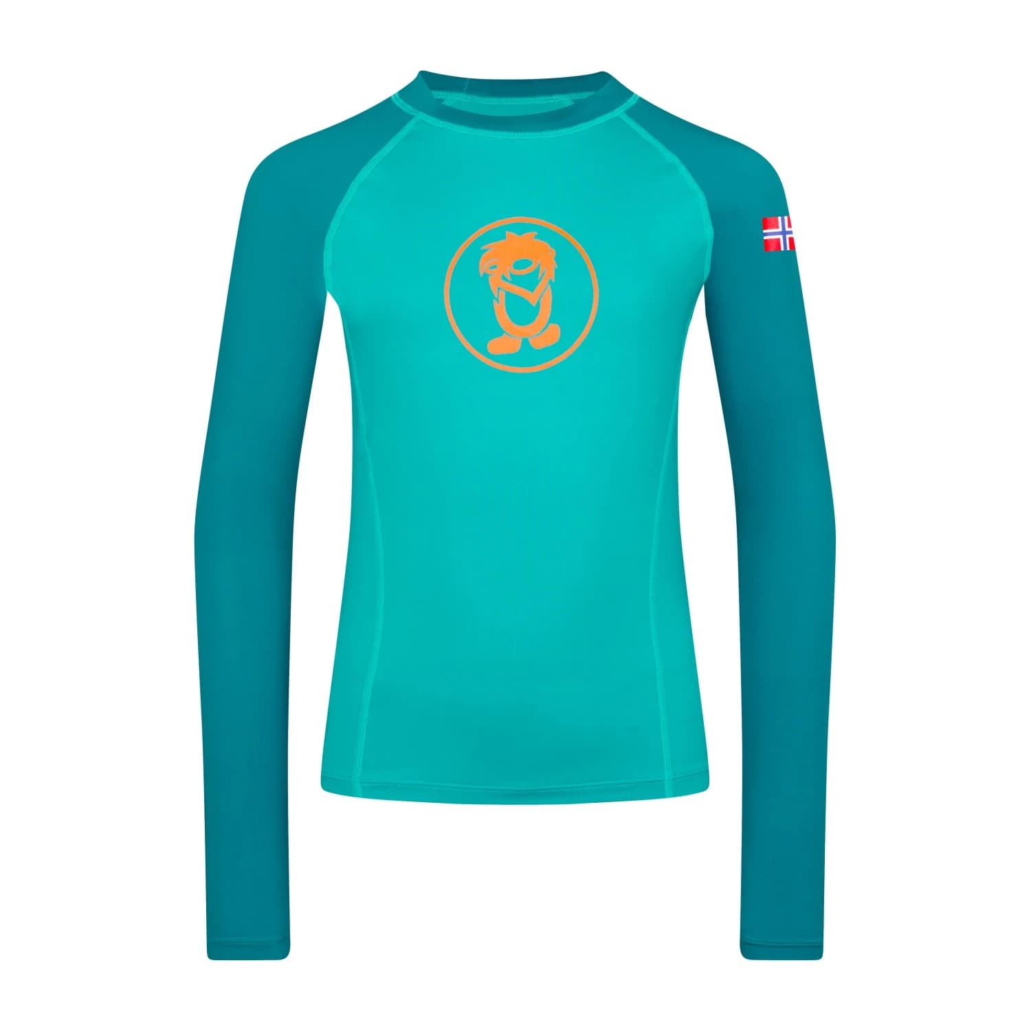 Детска плажна тениска от ликра Trollkids Kid's Kvalvika Shirt Sport shirt - Sea Green / Lagoon Green