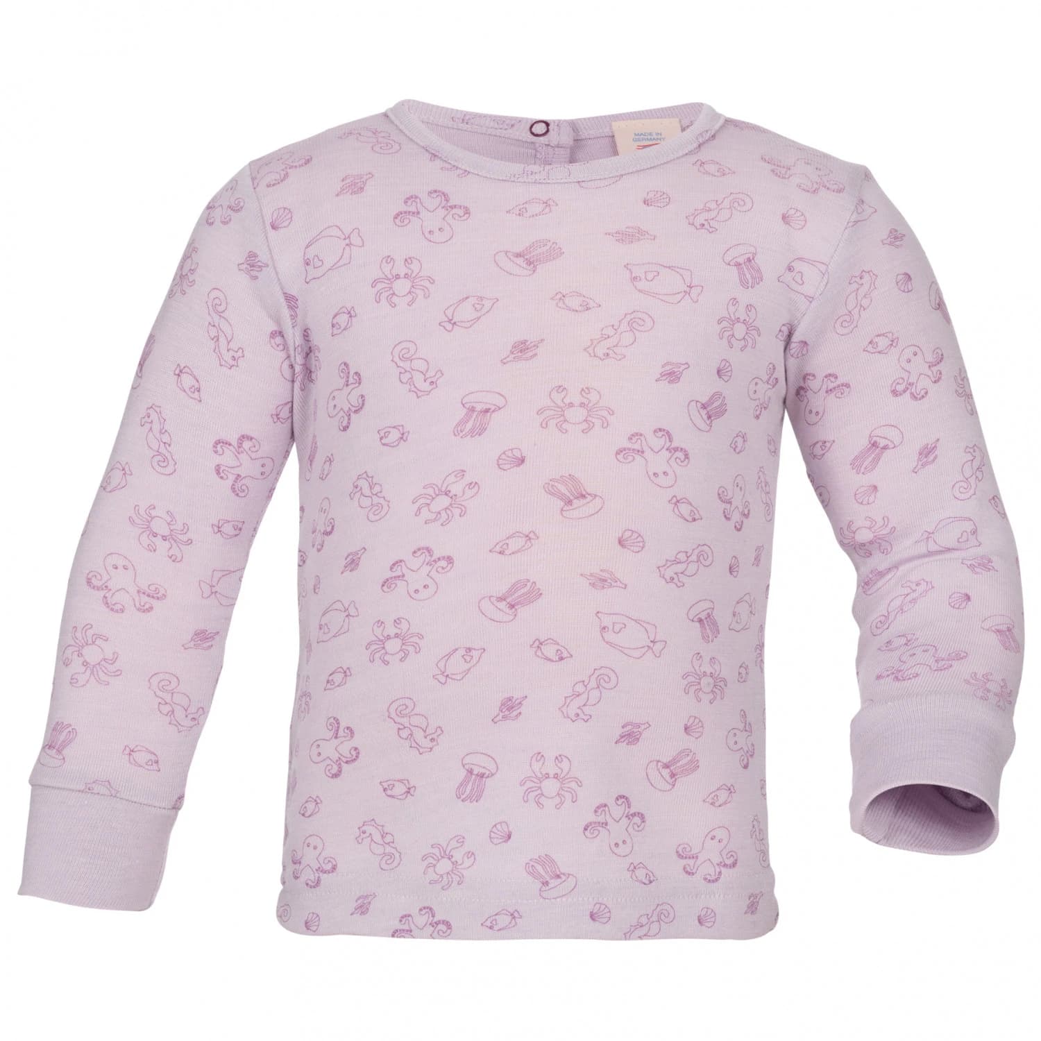 Детска мериносова блуза Engel Kid's Baby Pullover Merino shirt - Magnolie (Bedruckt)