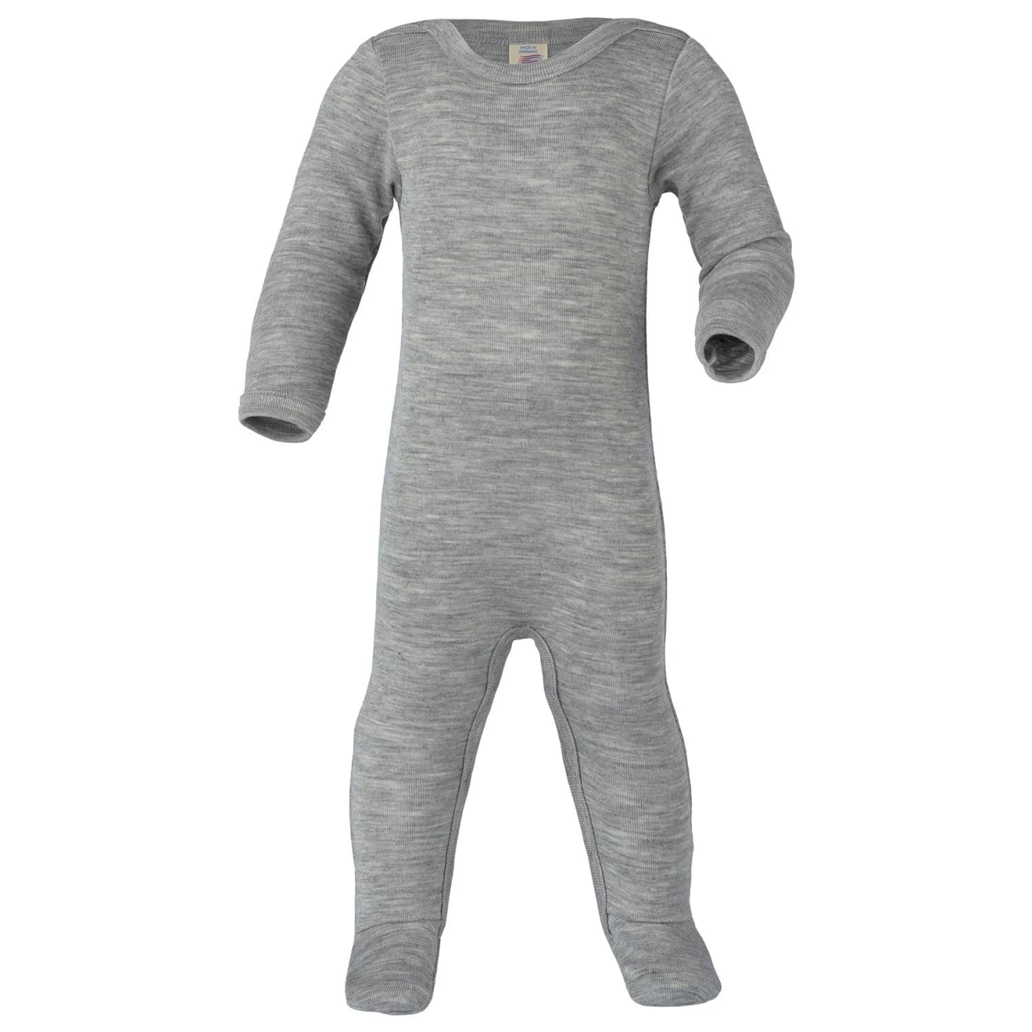 Детски цял костюм Engel Kid's Schlafoverall mit Druckknöpfen Overall - Hellgrau Melange