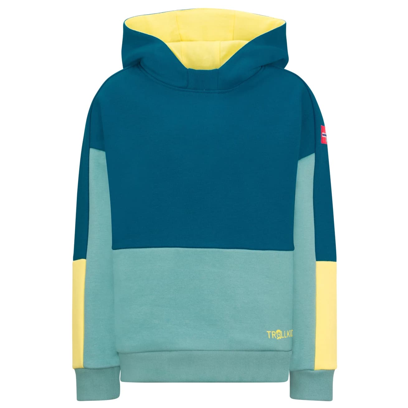 Детски суичър Trollkids Kid's Rondane Sweater Hoodie - Atlantic Blue / Dusky Turquoise