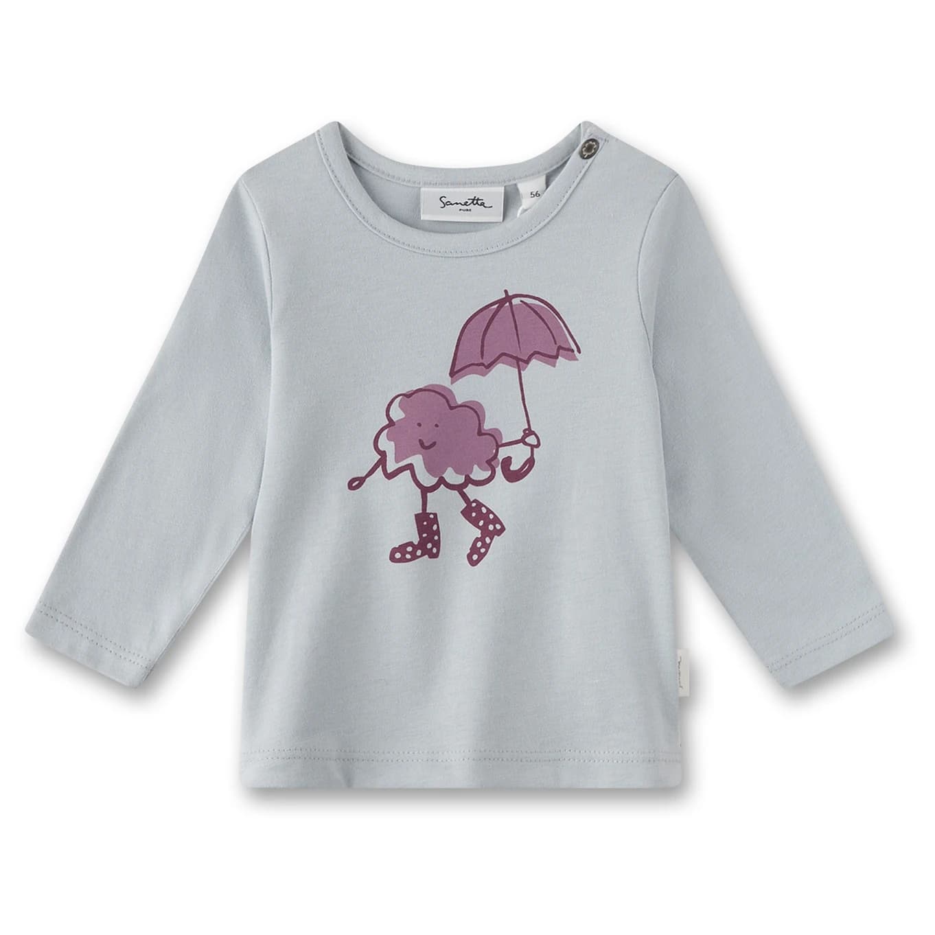 Блуза с дълъг ръкав Sanetta Baby Girl's Shirt Pure LT 1 Longsleeve - Pearl