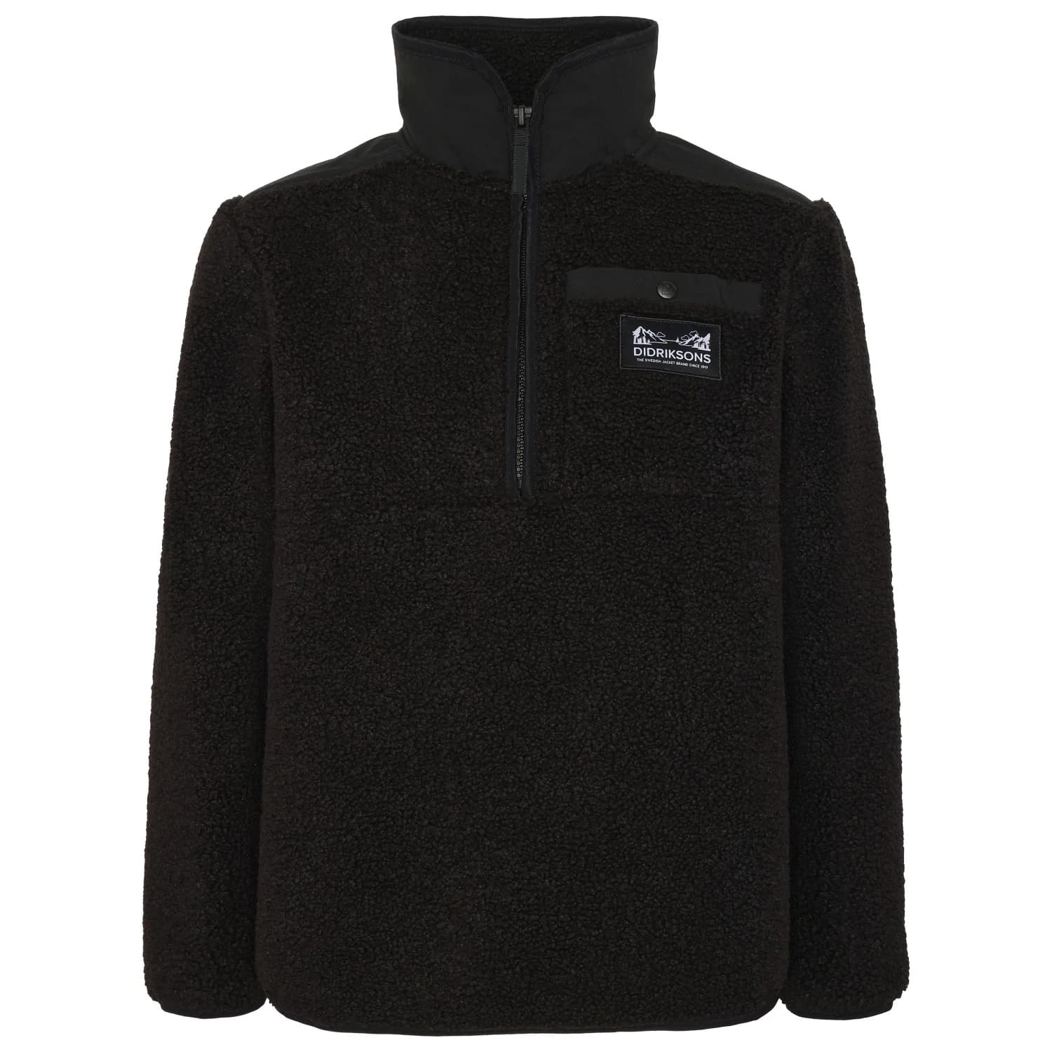 Детски поларен пуловер Didriksons Kid's Exa Half-Zip Fleece jumper - Black