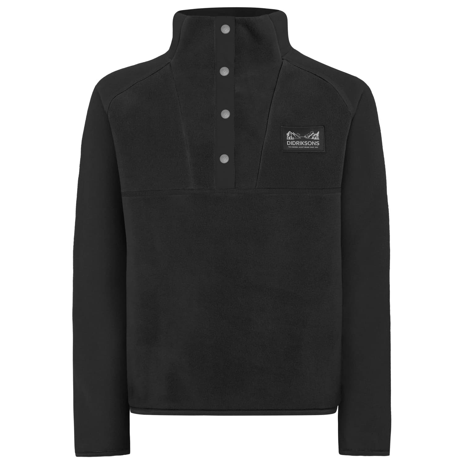 Детски поларен пуловер Didriksons Kid's Yokto Half-Buttons 2 Fleece jumper - Black