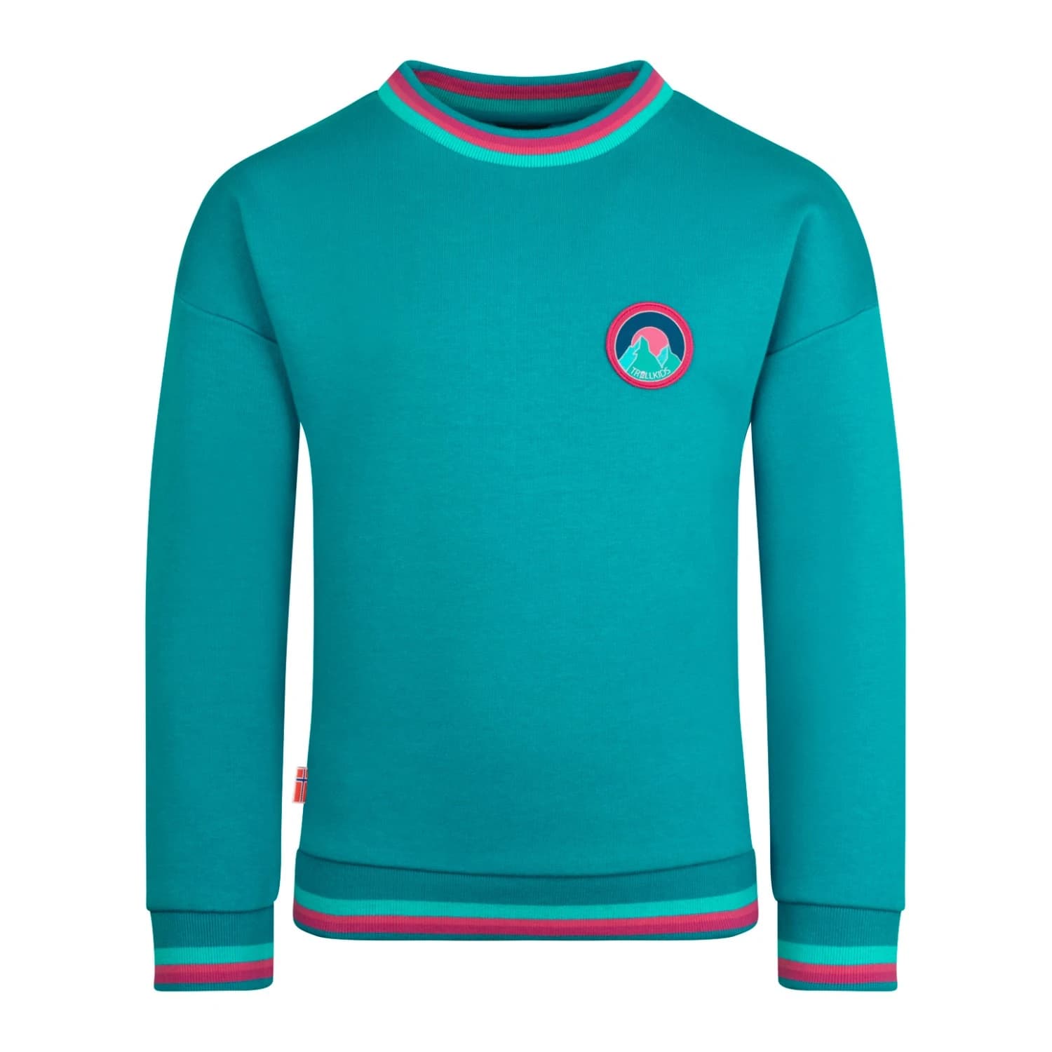 Детски пуловер Trollkids Girl's Senja Sweatshirt Jumper - Dark Turquoise