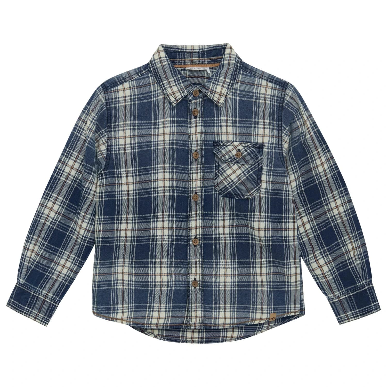 Детска риза с копчета Minymo Kid's Shirt L/S Check Shirt - China Blue