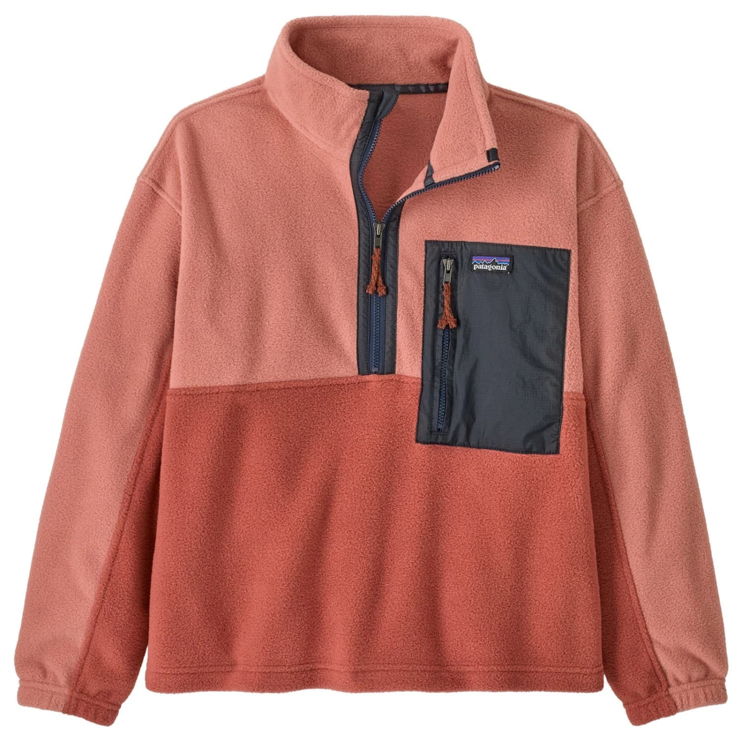 Детски поларен пуловер Patagonia Kid's Microdini 1/2 Zip Pullover Fleece jumper - Potters Red