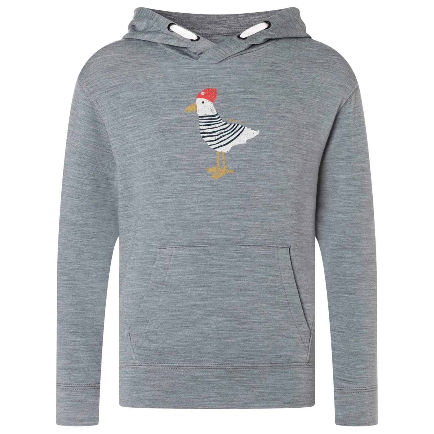 Детски вълнен пуловер super.natural Kid's Johnny Hoodie - Cashmere Grey Melange / Various