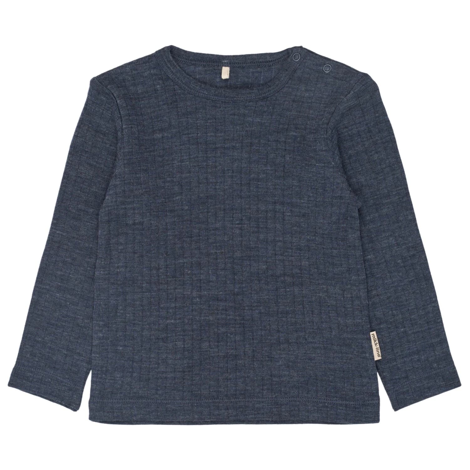 Детски вълнен пуловер Mikk-Line Small Kid's Merino Wool L/S Top Merino longsleeve - Melange Blue Nights