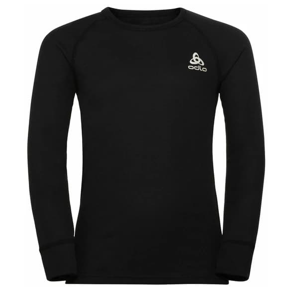 Детско синтетично термобельо Odlo Kid's Base Layer Top Crew Neck L/S Active Warm Eco Synthetic base layer - Black