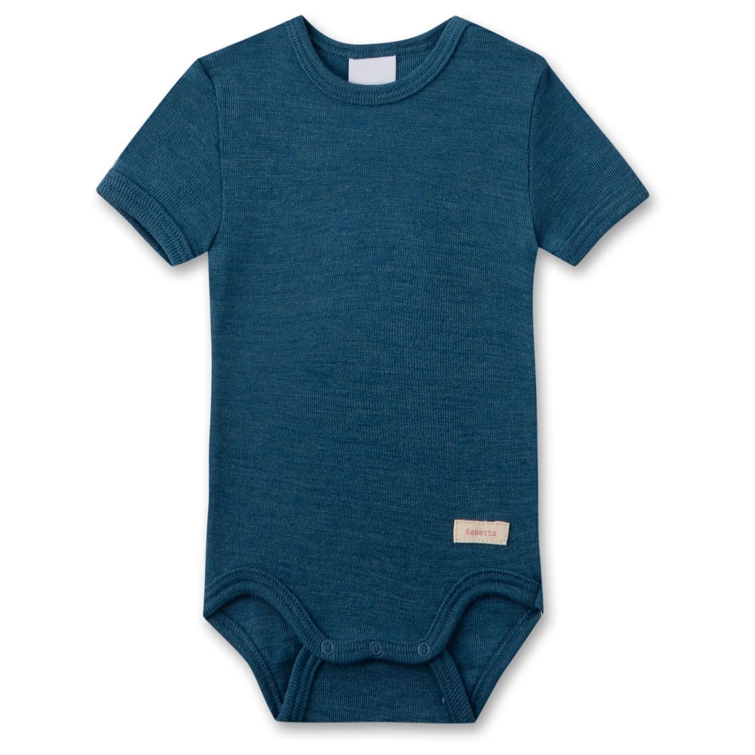 Детско копринено термобельо Sanetta Kid's Wool Body S/S Merino base layer - Steel Blue