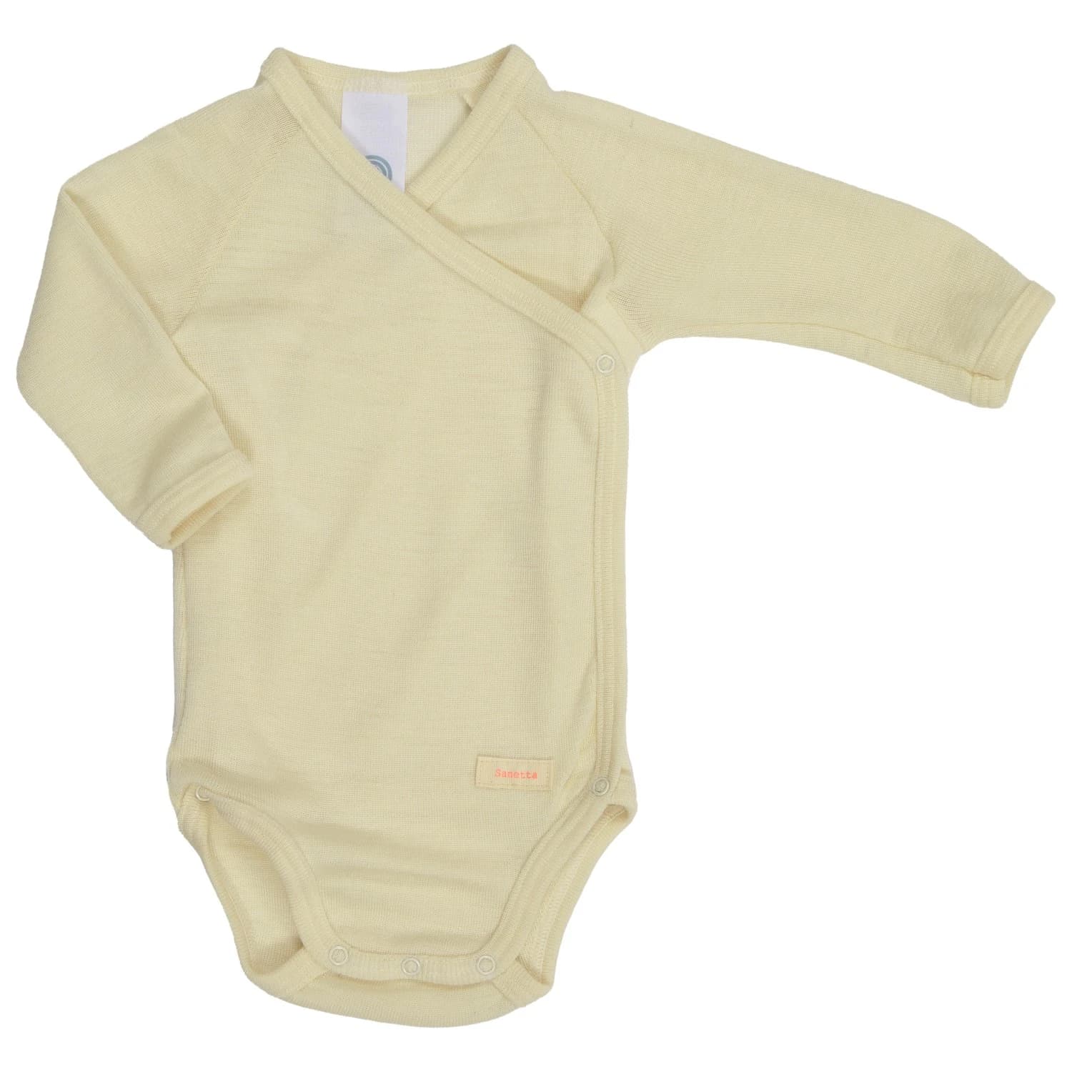 Детско копринено термобельо Sanetta Kid's Wrapover Body 1/1 Wool Merino base layer - Nature