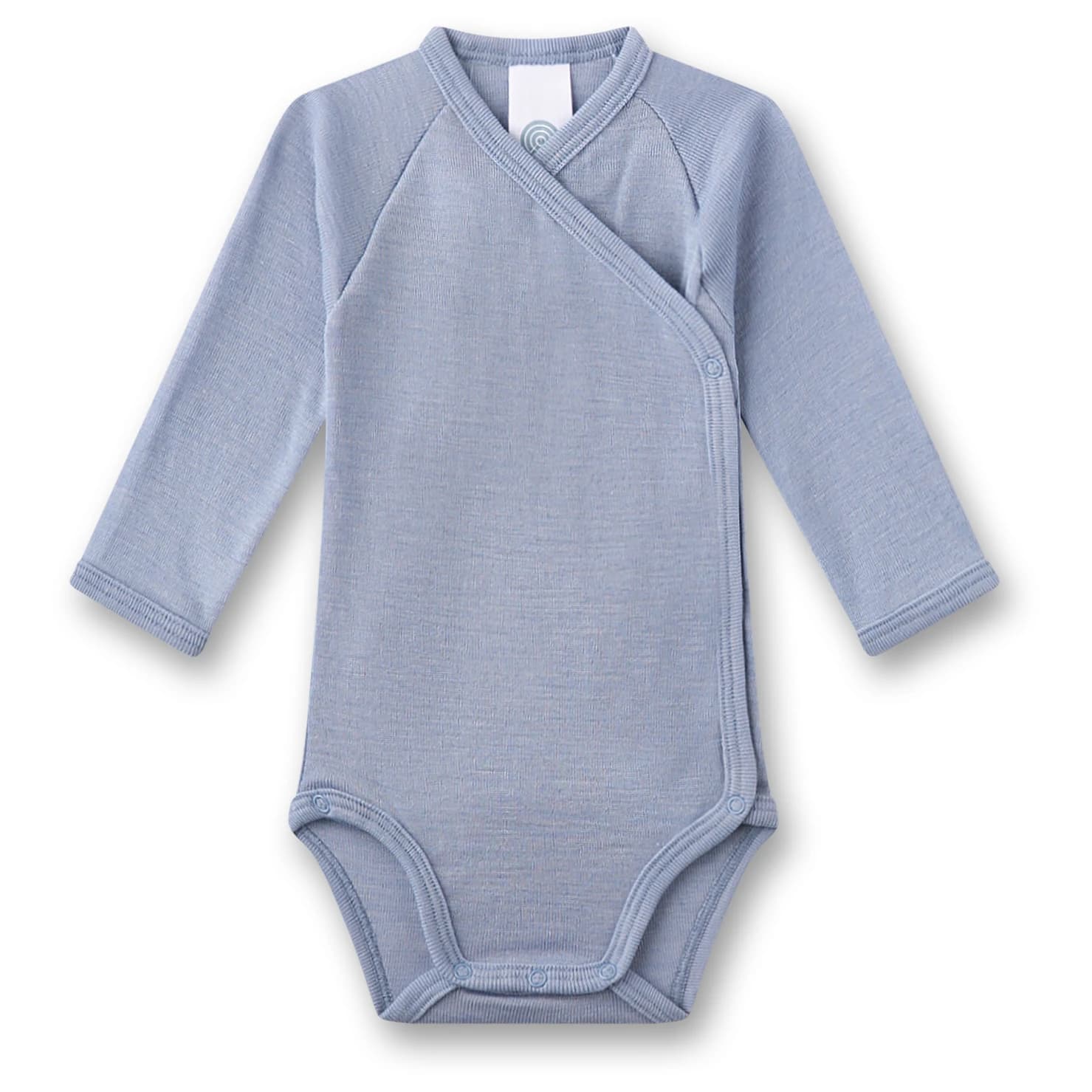 Детско копринено термобельо Sanetta Kid's Wrapover Body 1/1 Wool Merino base layer - Light Blue