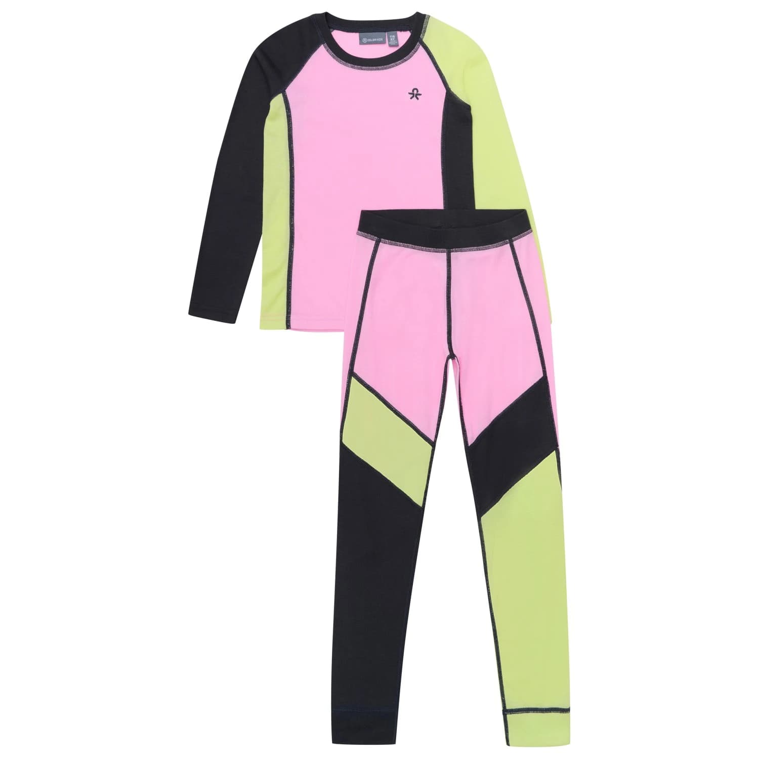 Детско синтетично термобельо Color Kids Kid's Ski Underwear Colorblock Synthetic base layer - Bonbon