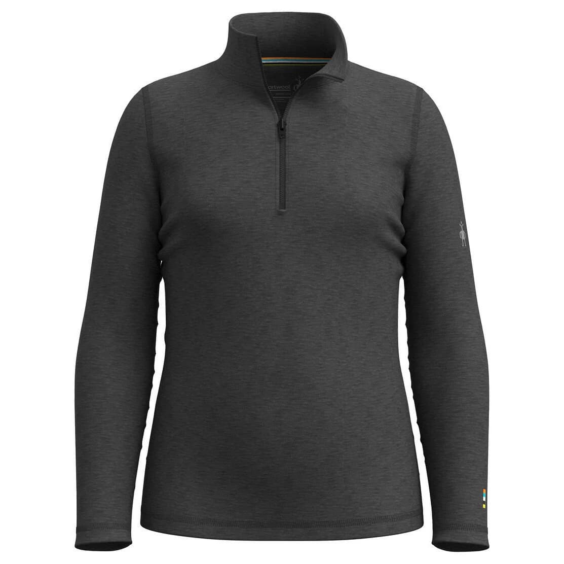 Детско мериносово термобельо Smartwool Kid's Classic Thermal Merino BL 1/4 Zip Boxed Merino longsleeve - Charcoal Heather