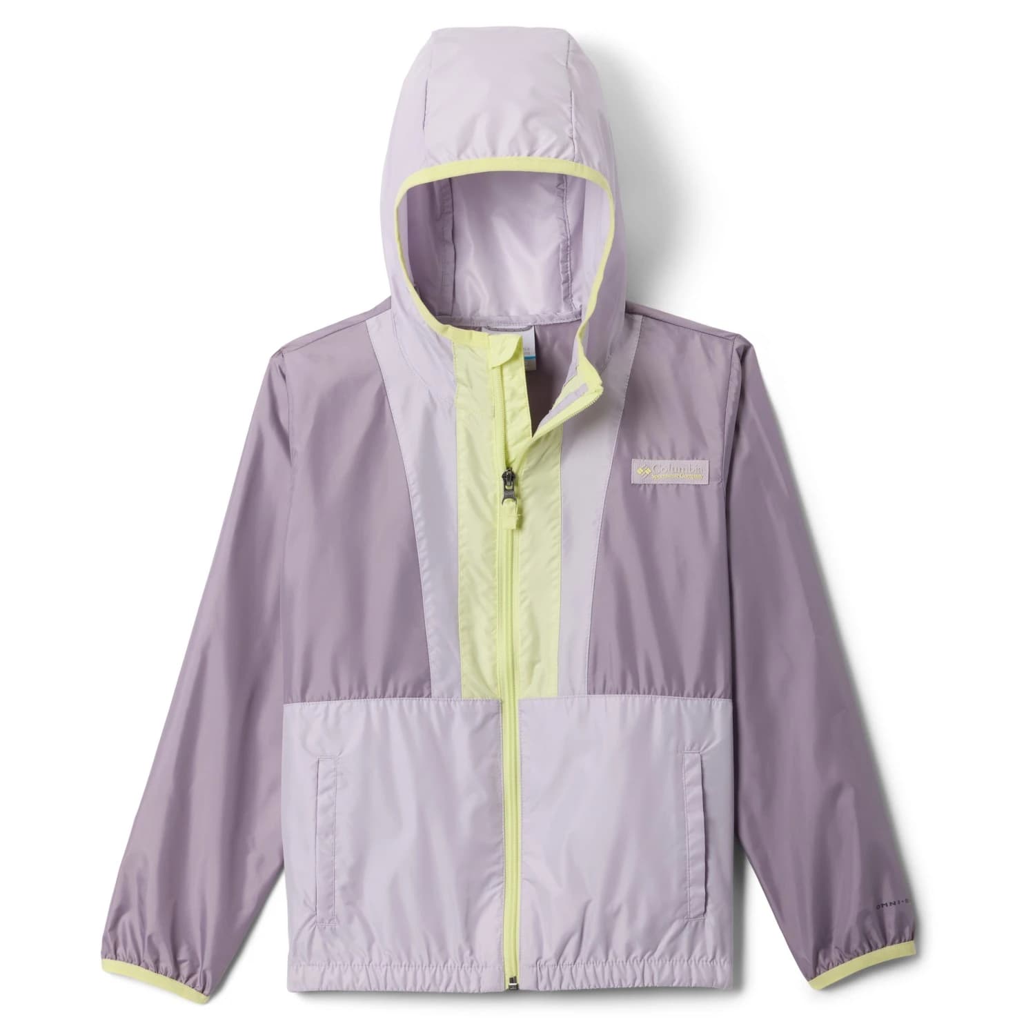 Детско ветрозащитно яке Columbia Kid's Back Bowl II Hooded Windbreaker Windproof jacket - Shale Purple / Lavender Pearl / Citron Haz