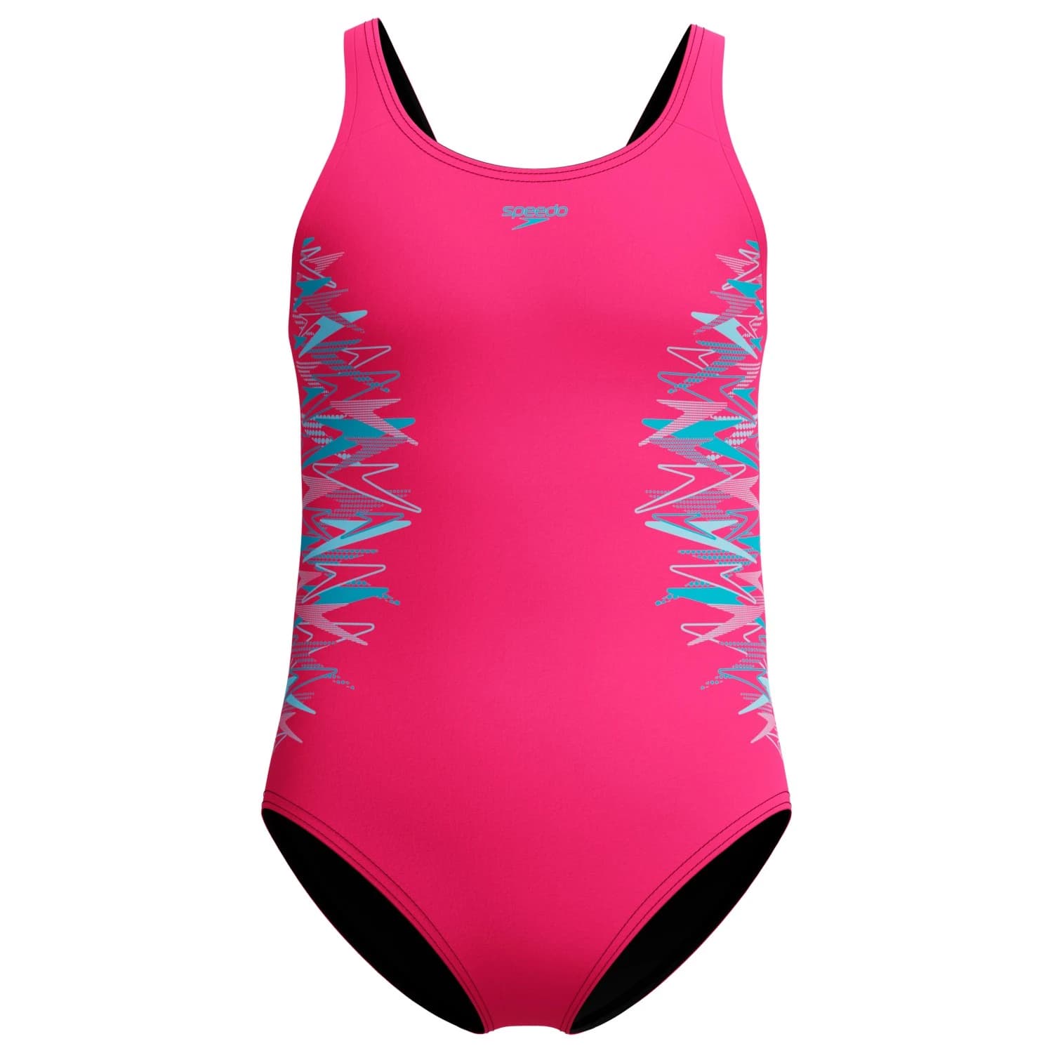 Детски бански костюм Speedo Kid's Placmement Muscleback Swimsuit - Margarita Pink / Mayan Blue
