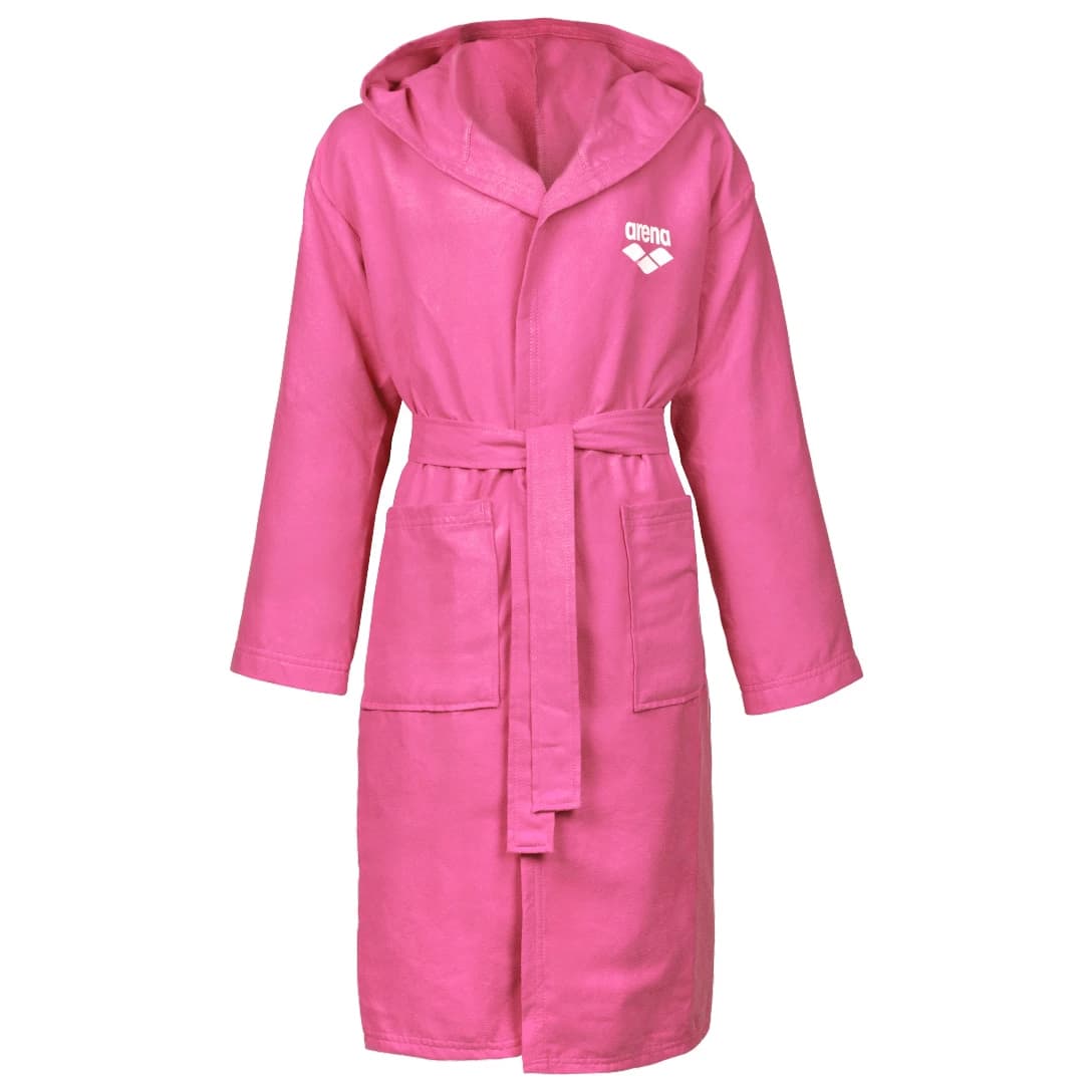Детски халат Arena Kid's Zeal Robe Bathrobe - Shoking Pink / White