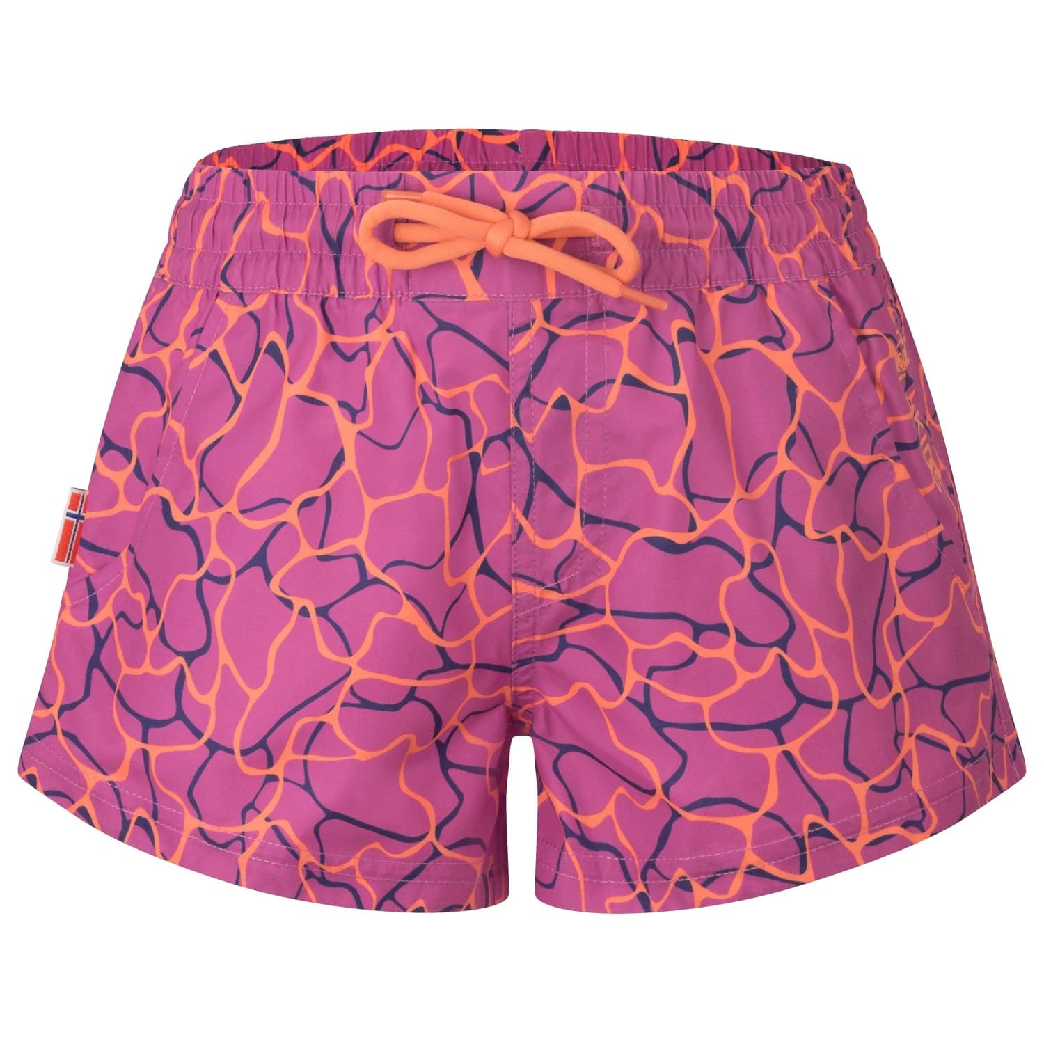 Детски бански слипове Trollkids Girl's Haukland Shorts Swim brief - Mallow Pink / Papaya