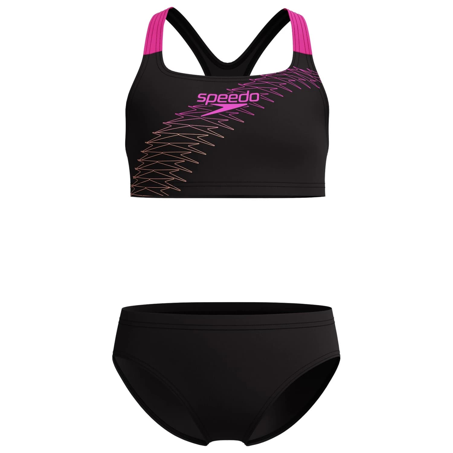 Детски комплект бикини Speedo Kid's Medley Logo 2 Piece Bikini - Flare Pink