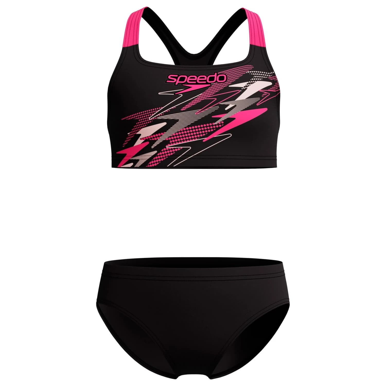 Детски комплект бикини Speedo Kid's Medley Logo 2 Piece Bikini - Anthracite / Margarita Pink