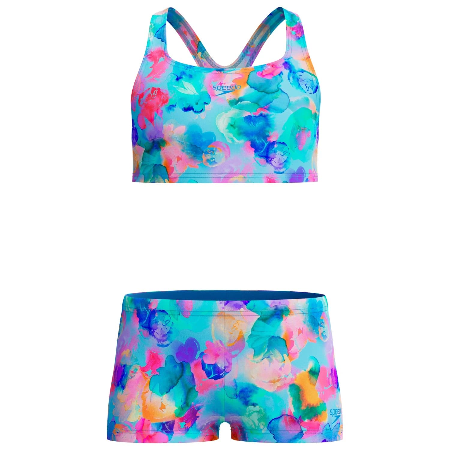 Детски комплект бикини Speedo Kid's Print Racerback Two Piece Bikini - Periwinkle Blue