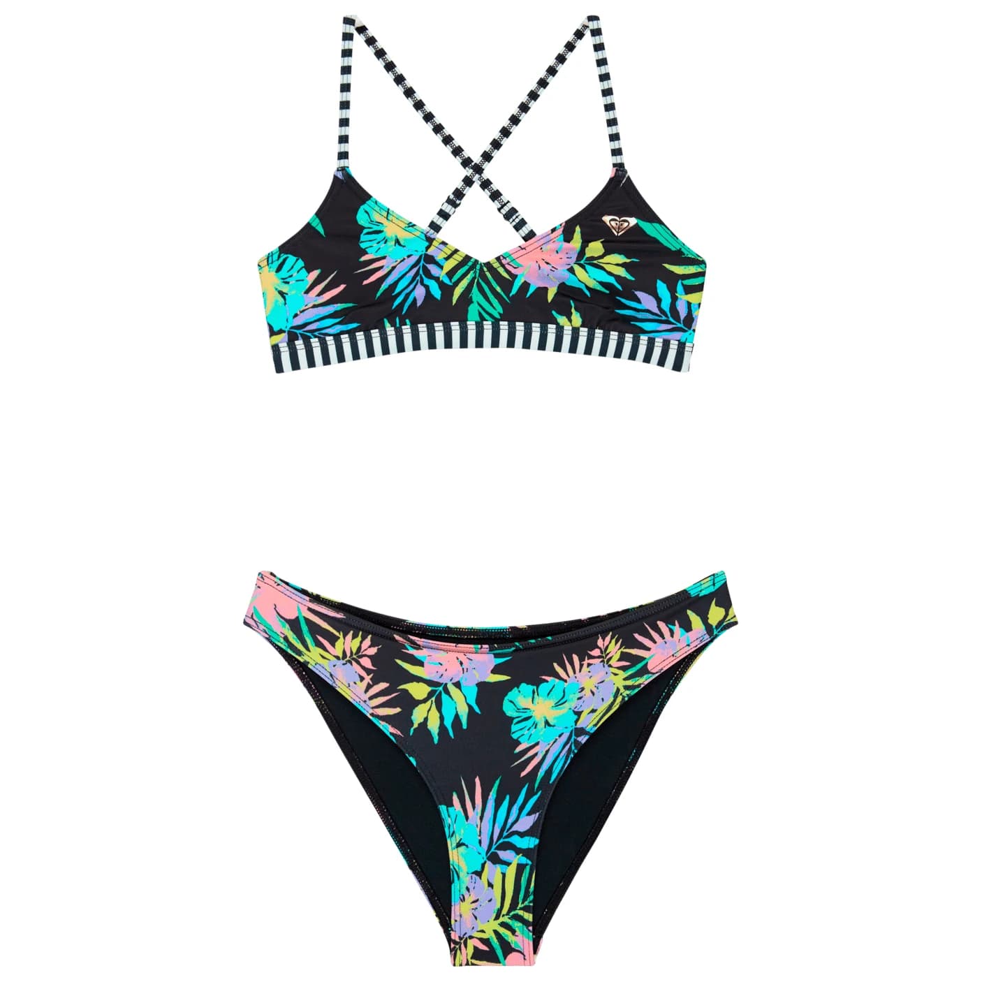 Детски комплект бикини Roxy Kid's Roxy Active RG Athletic Tri Set Bikini - Anthracite Aquarella Active Rg