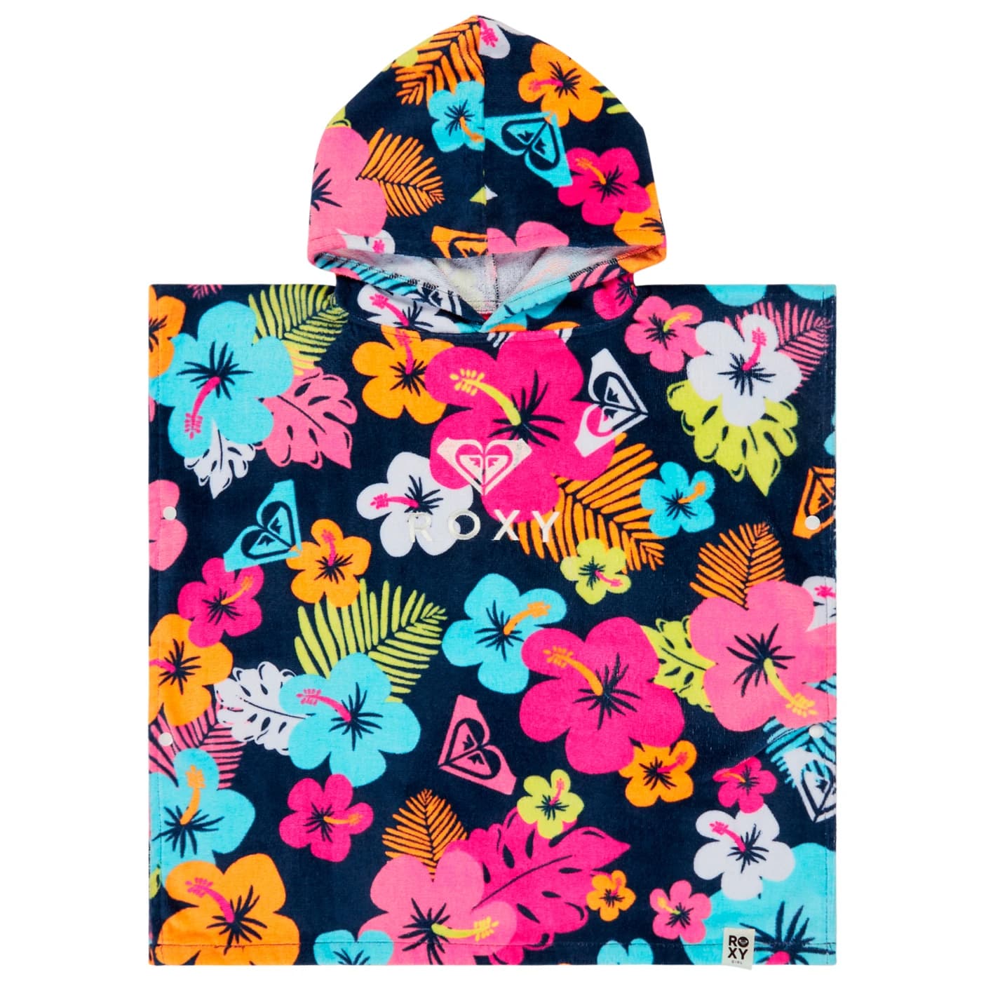 Детско пончо за сърф Roxy Kid's TW Stay Magical Printed Surf poncho - Mood Indigo Morning Flowers Tw