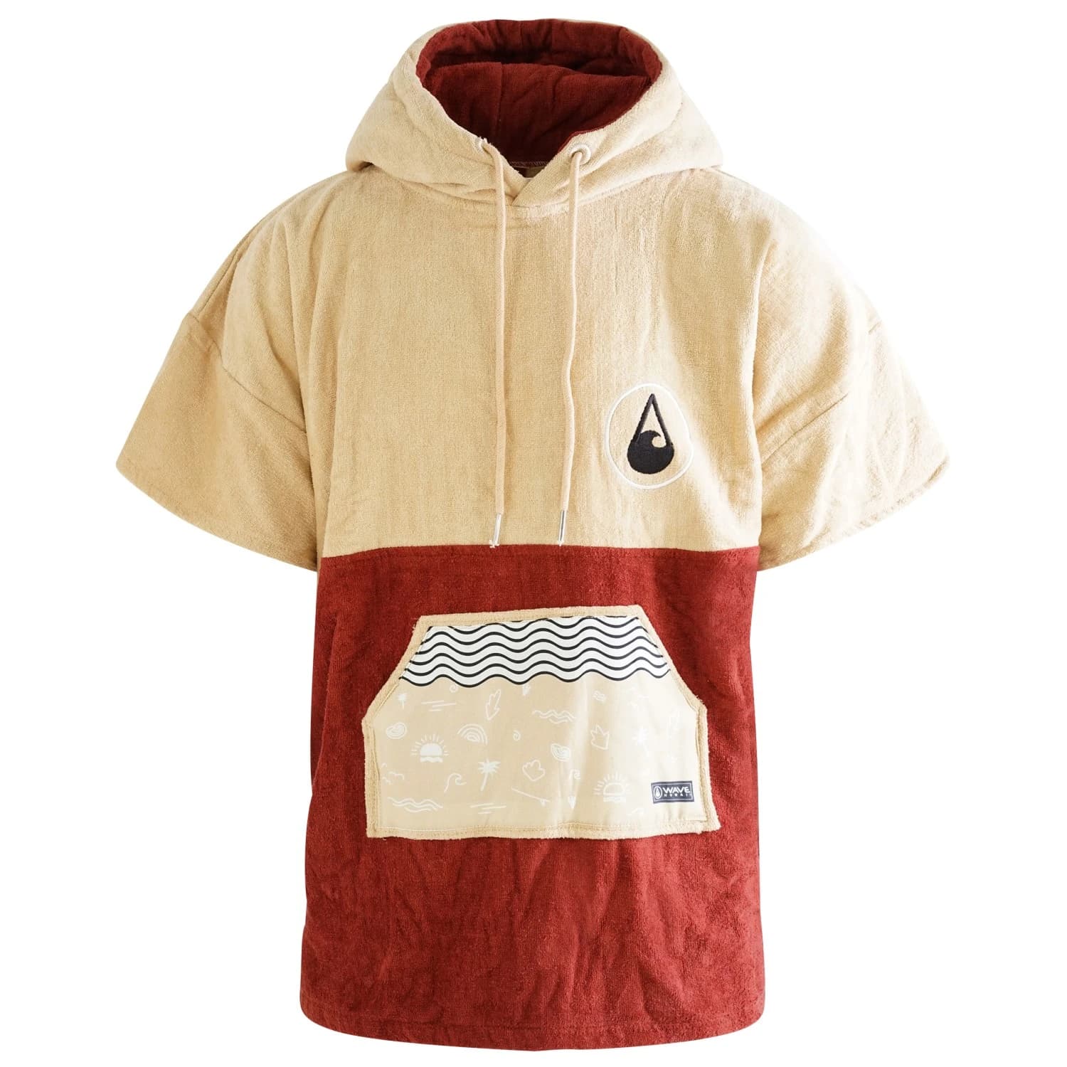 Детско пончо за сърф Wave hawaii Kid's Poncho Dunas Surf poncho - Beige / Bordeaux