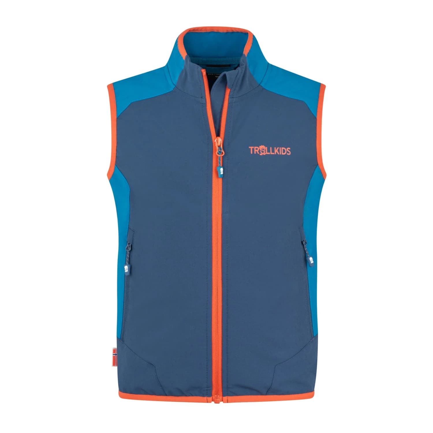 Детски софтшел елек Trollkids Kid's Balestrand Vest Windproof vest - Mystic Blue / Summernight Blue