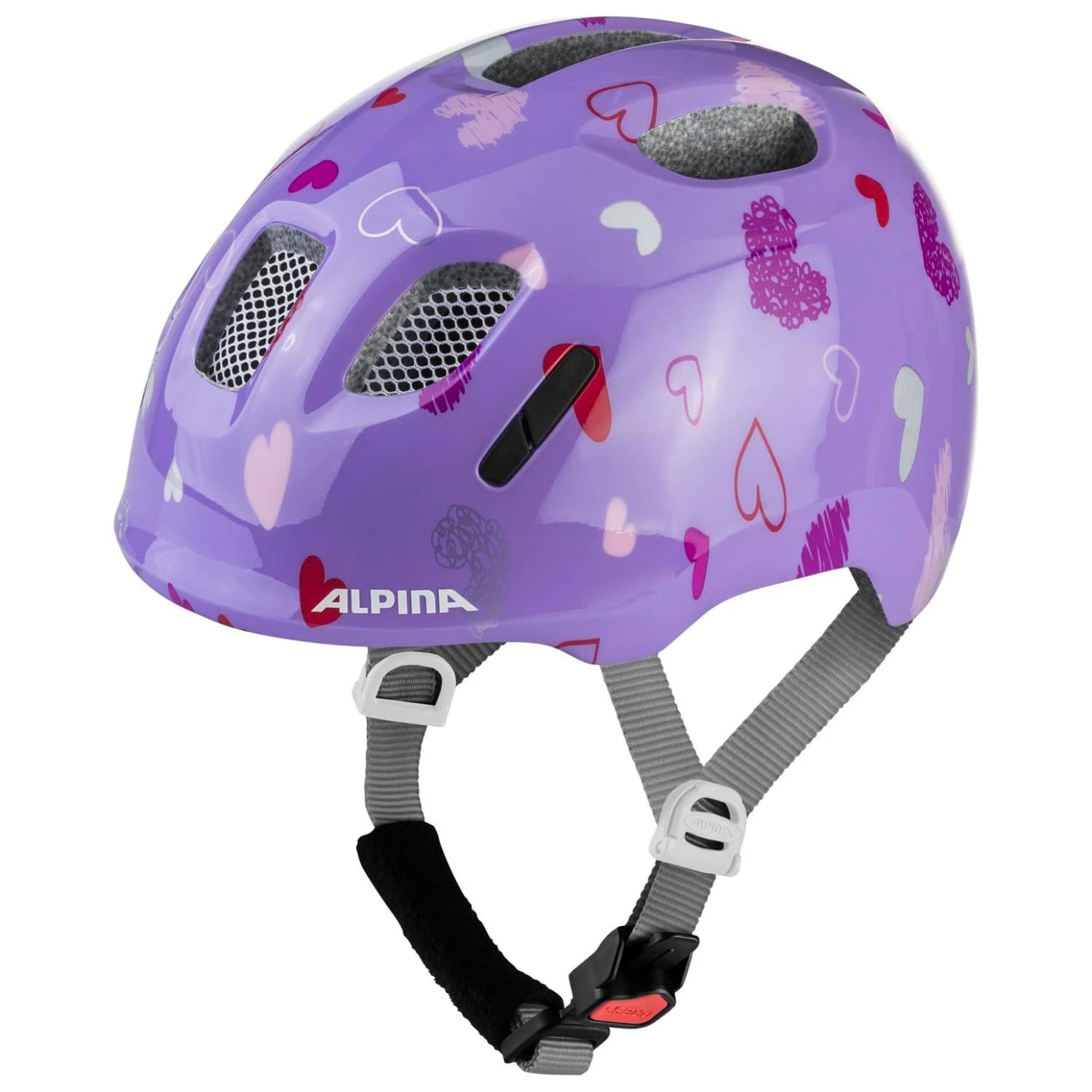 Детска каска за велосипед Alpina Kid's Ximo 2 Bike helmet - Purple Hearts Gloss