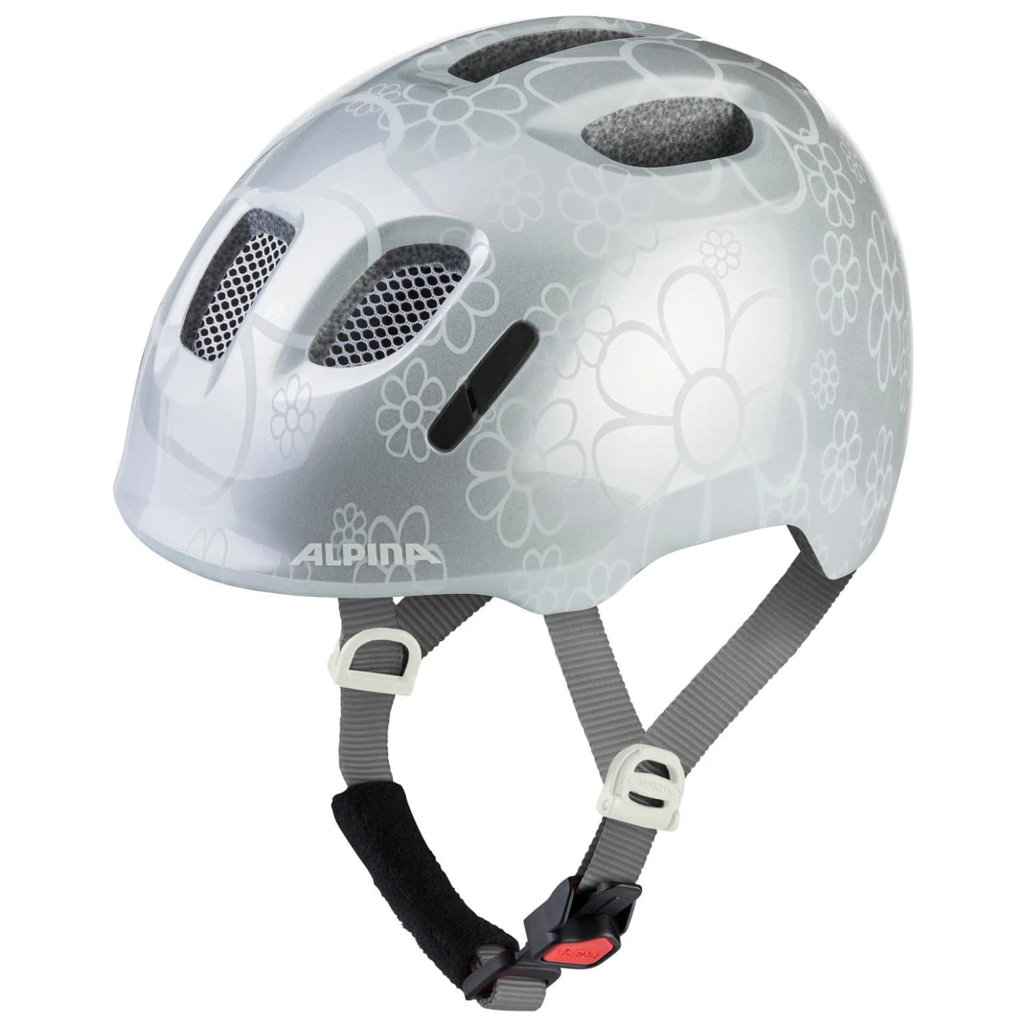 Детска каска за велосипед Alpina Kid's Ximo 2 Bike helmet - Silver Flower Gloss