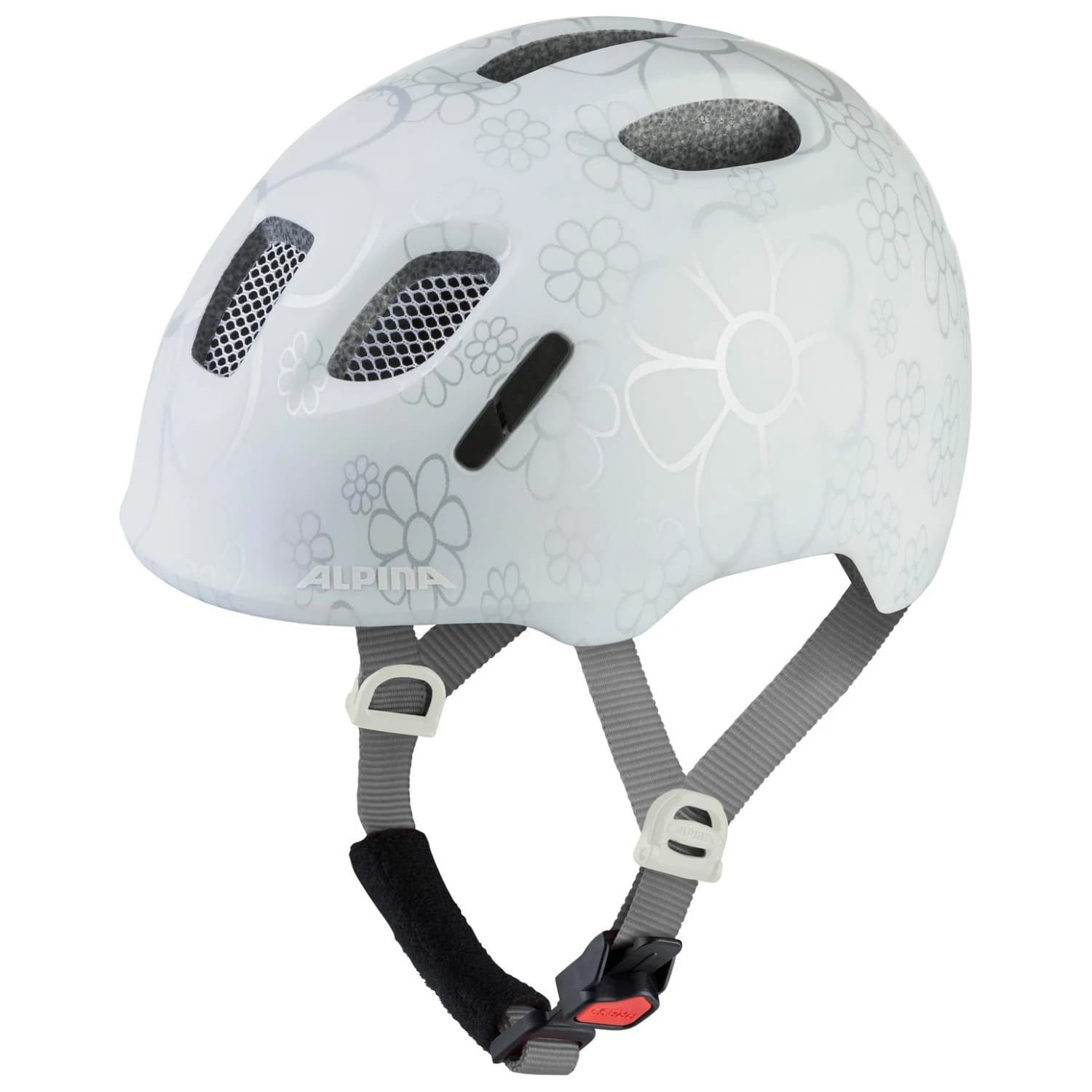 Детска каска за велосипед Alpina Kid's Ximo 2 LE Bike helmet - Pearl White Flowers Matt