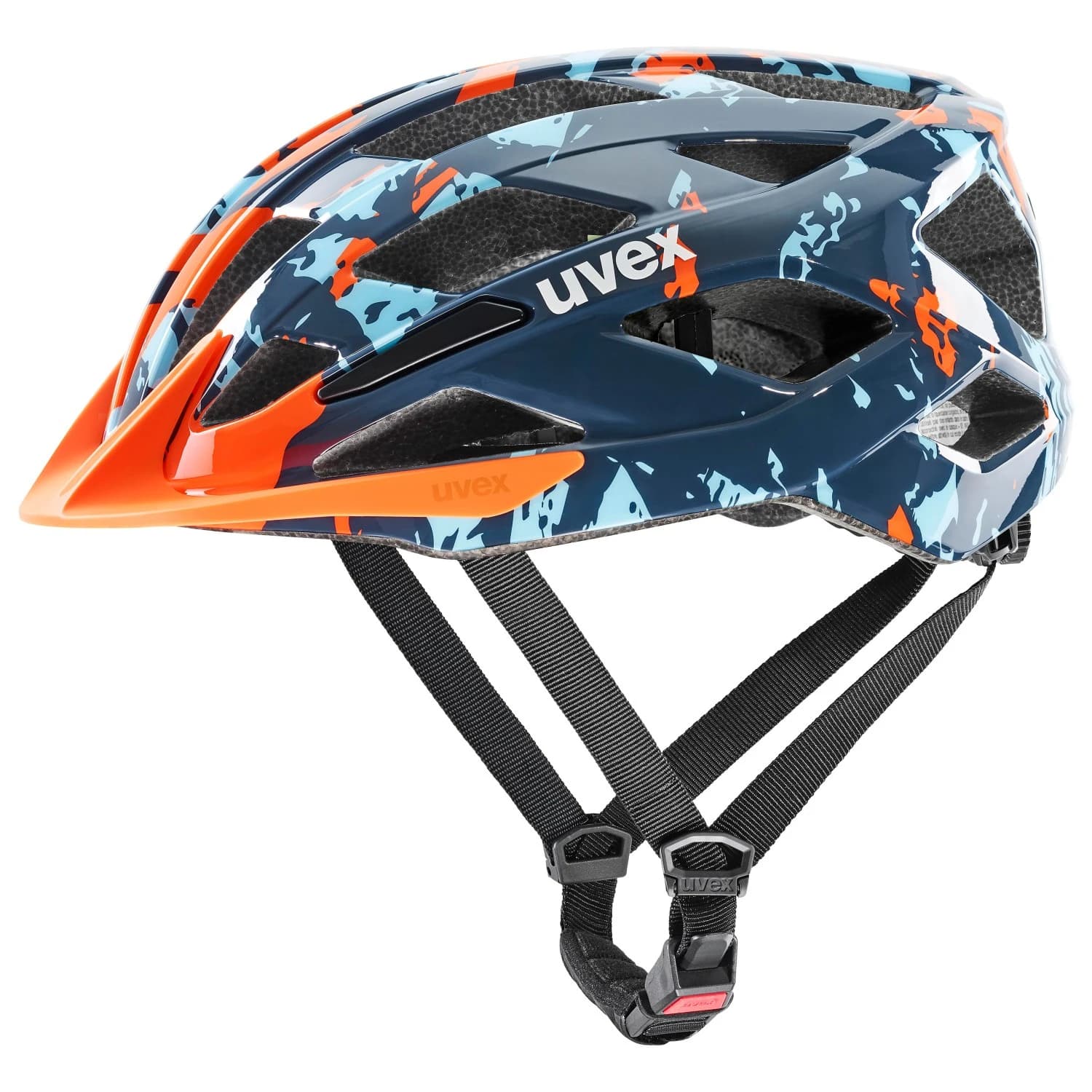 Детска каска за велосипед Uvex Kid's Air Wing 2 Bike helmet - Papaya / Bubble Blue