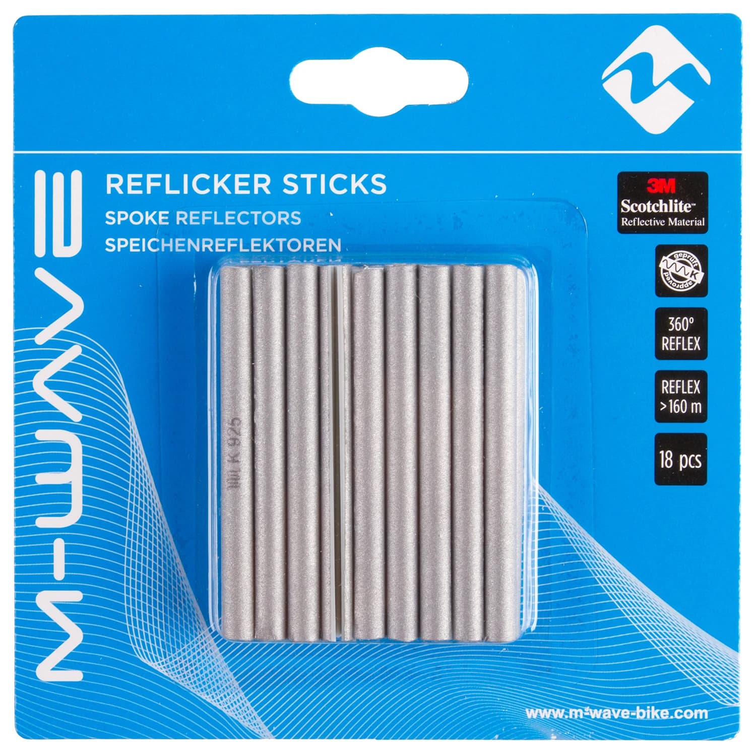 M-wave Reflicker Sticks Spoke Reflectors - Silver