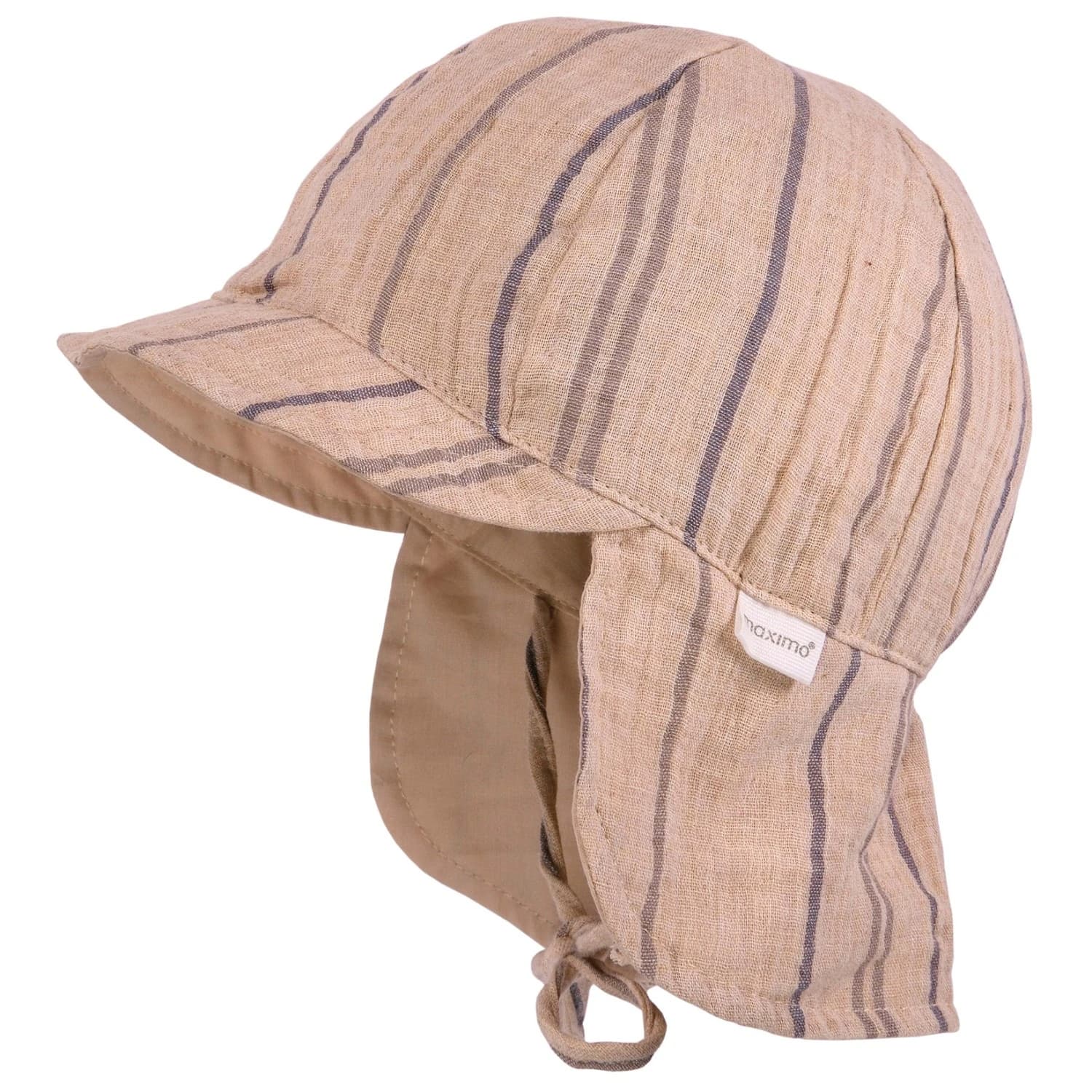 Детска шапка с козирка maximo Kid's Mini Schildmütze Musselin Cap - Beigemeliert / Streifen
