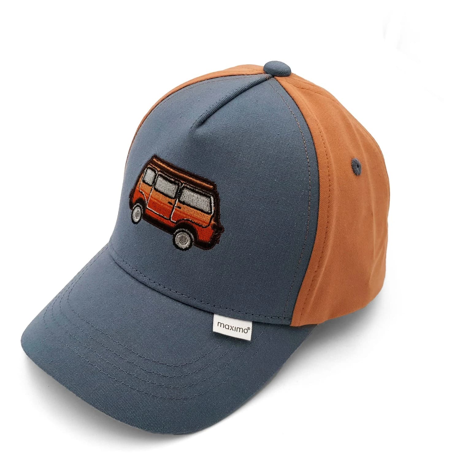 Шапка с козирка maximo Boy's Cap Camping Bus Stickerei Klettverschluss Cap - Blue / Braun