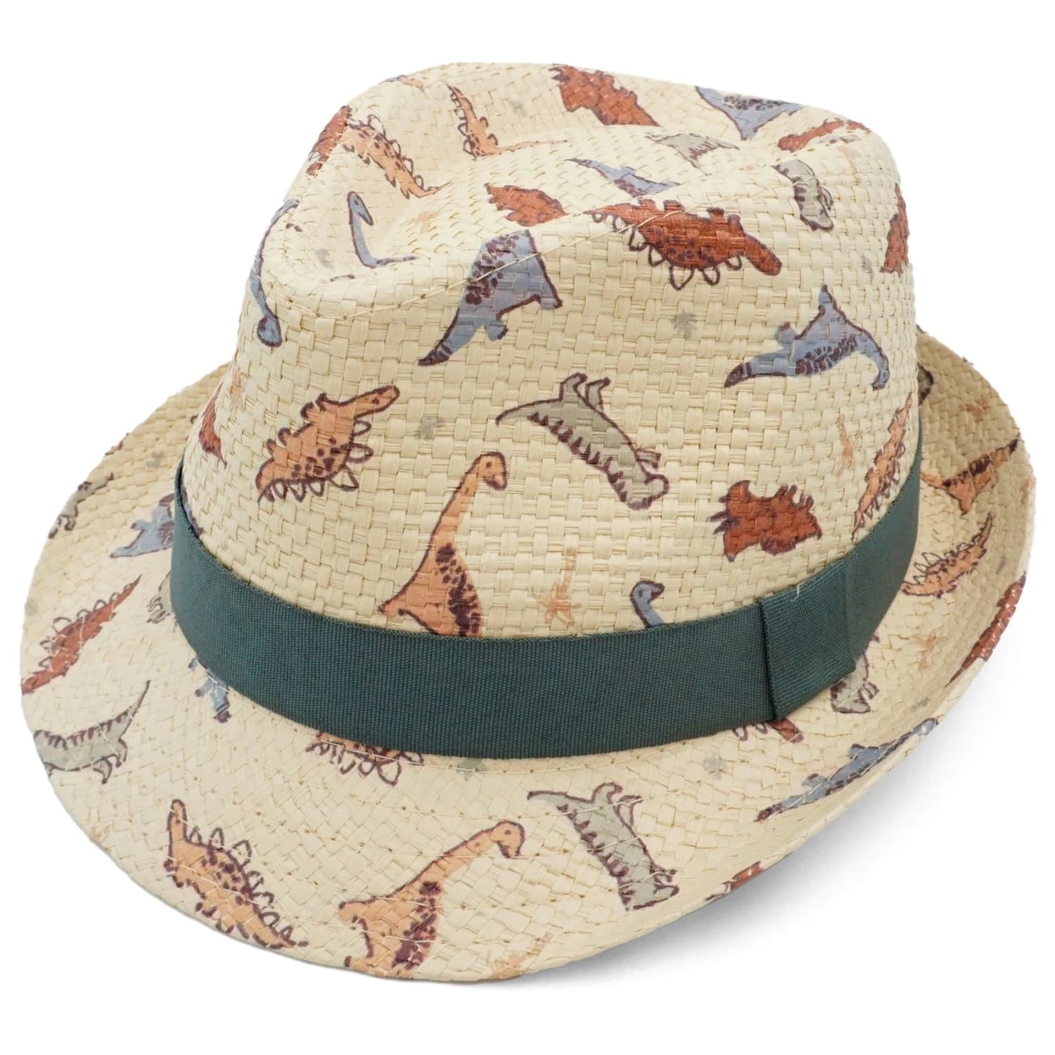 Детска шапка maximo Kid's Mini Boy-Trilby Dinosaurier Allover Futter Hat - Wollweiß / Multicolor