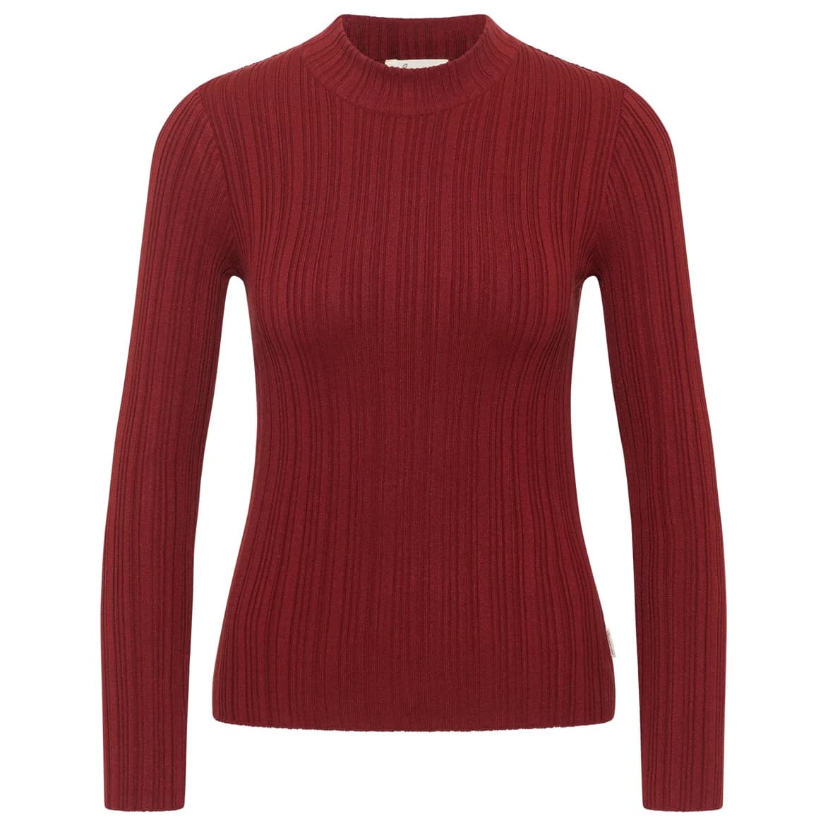 Дамска блуза с дълъг ръкав Tranquillo Women's Seidiges EcoVero-Shirt Round Neck Longsleeve - Fired Brick