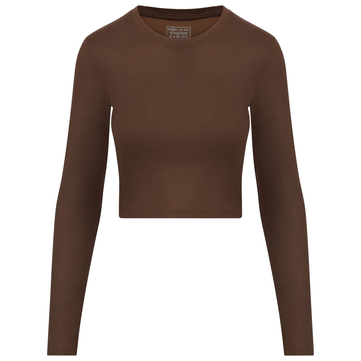 Hey honey Women's Longsleeve Cropped Always Dressed Yoga shirt - Shopping Bag Brown