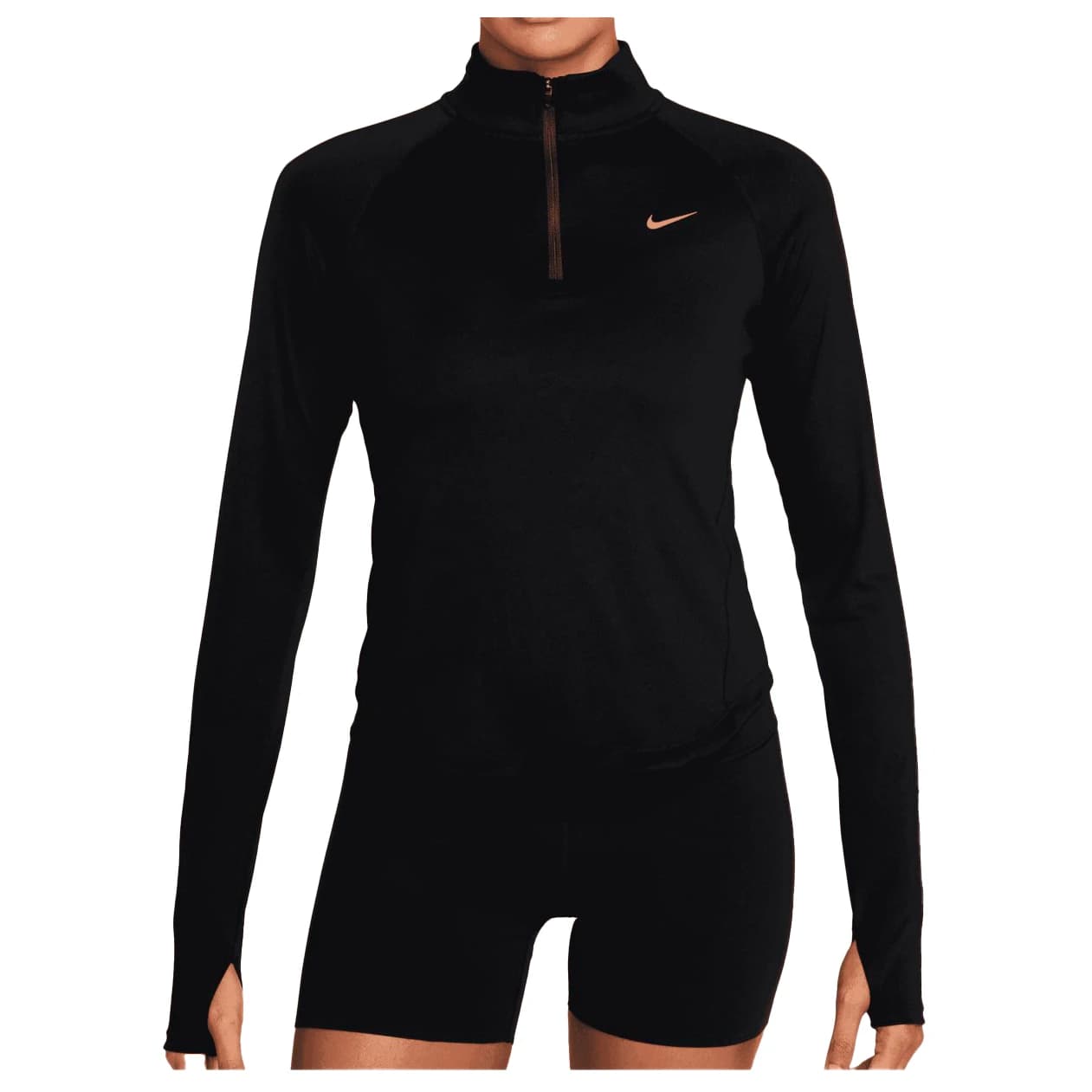 Дамска тениска Nike Women's Tempo Dri-Fit Half-Zip Top Running shirt - Black / Reflective Silver