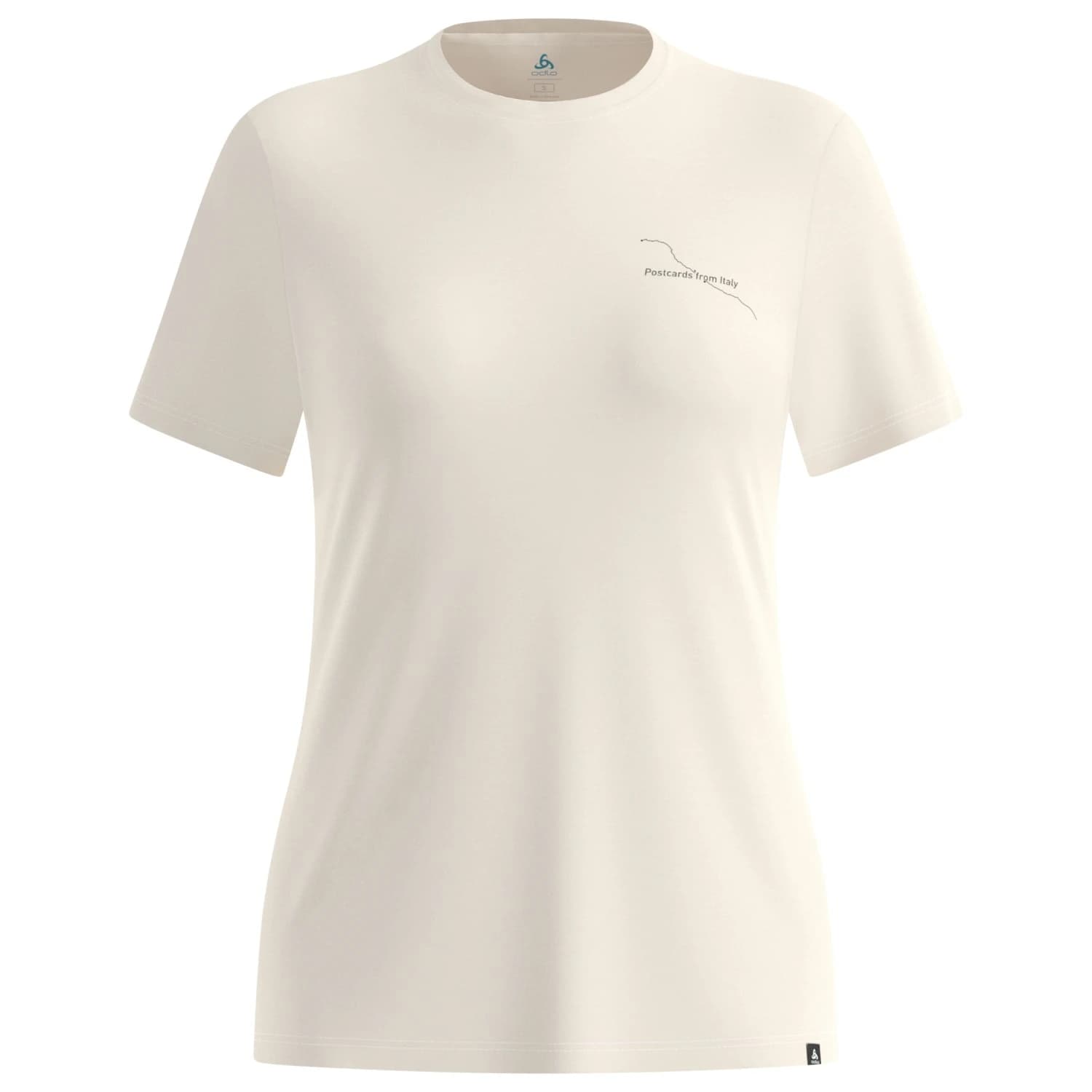 Дамска мериносова блуза Odlo Women's Merino 160 Postcards T-Shirt Crew Neck S/S Merino shirt - Gardenia